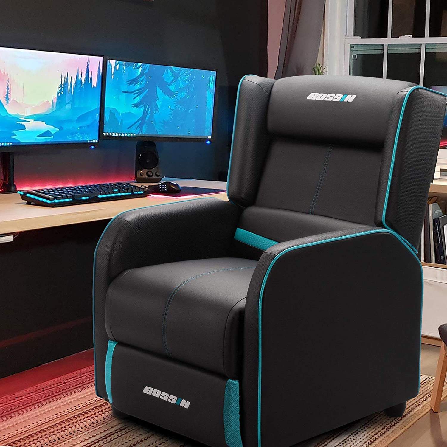 Vitesse Ergonomic Gaming Recliner Chair,PU Leather Recliner Seating Sofa BGR01 - Image 30