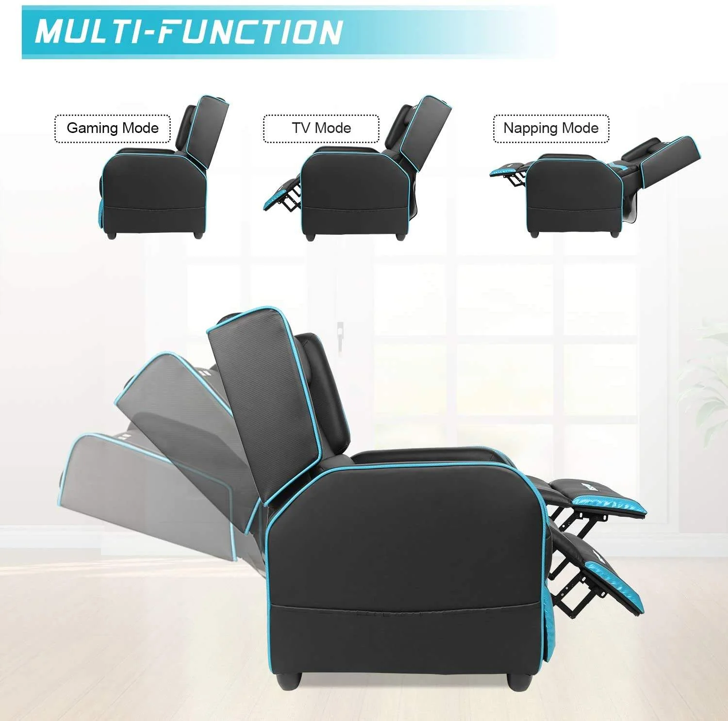 Vitesse Ergonomic Gaming Recliner Chair,PU Leather Recliner Seating Sofa BGR01 - Image 33