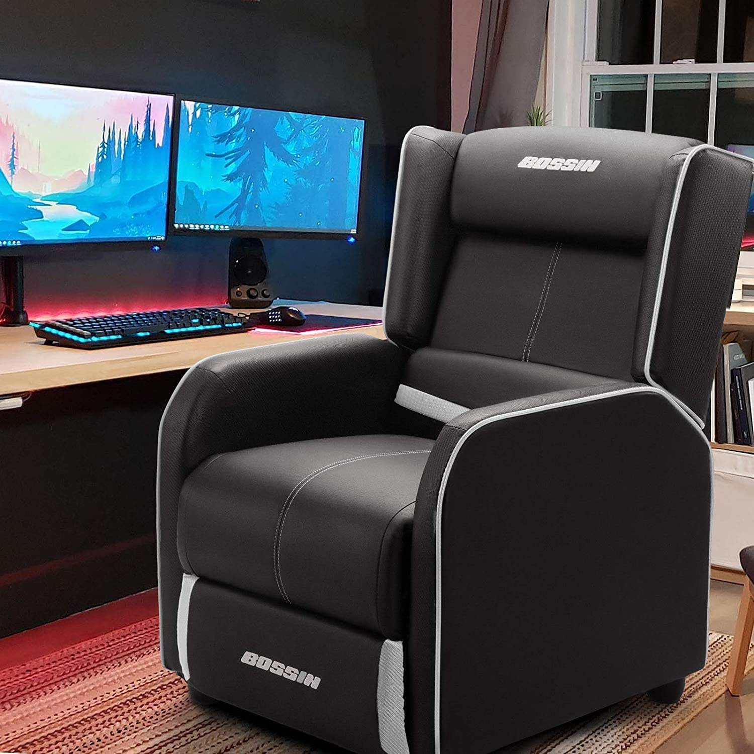 Vitesse Ergonomic Gaming Recliner Chair,PU Leather Recliner Seating Sofa BGR01 - Image 9