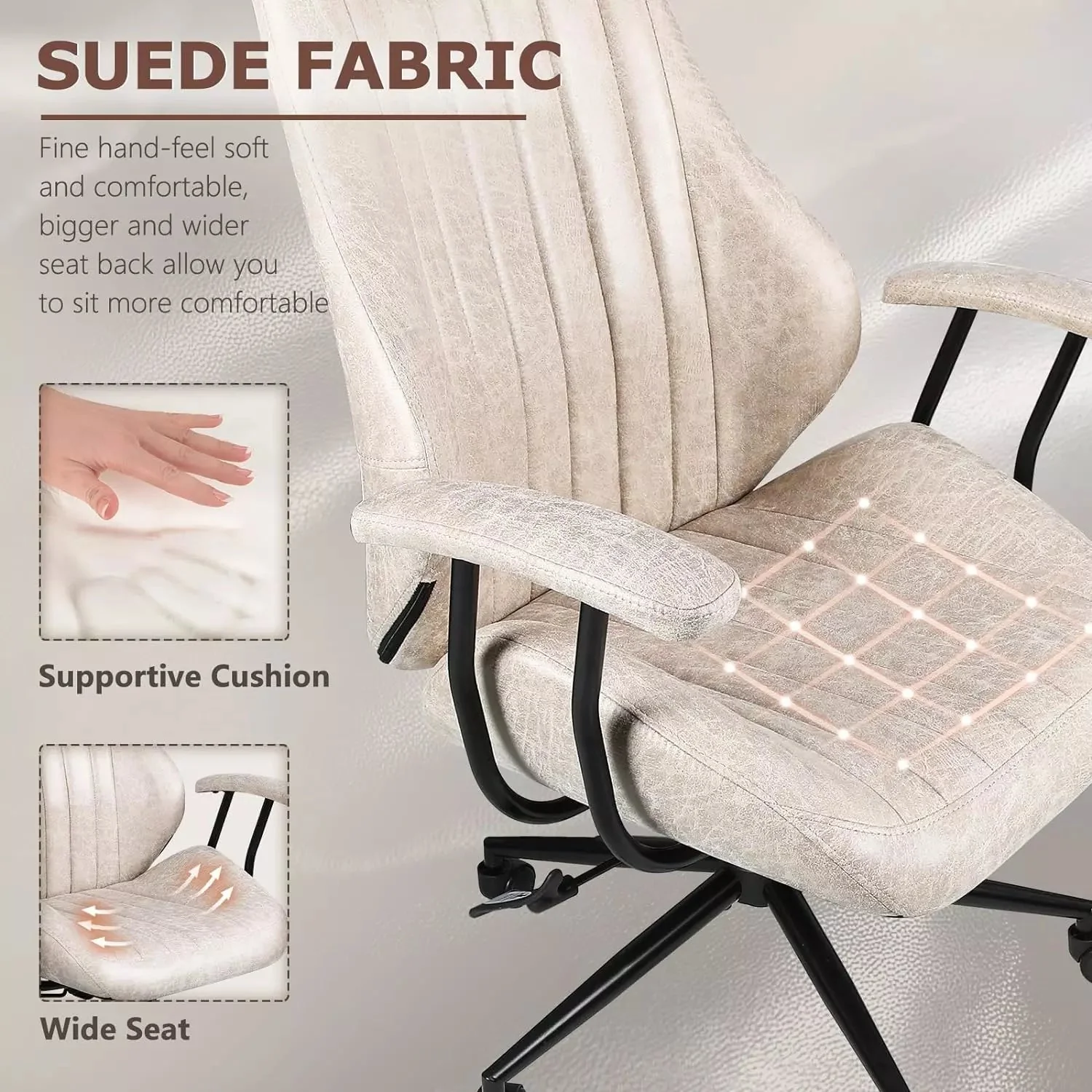 VITESSE Ergonomic Home Office Desk Chair Modern Leather Computer Chair - Image 10