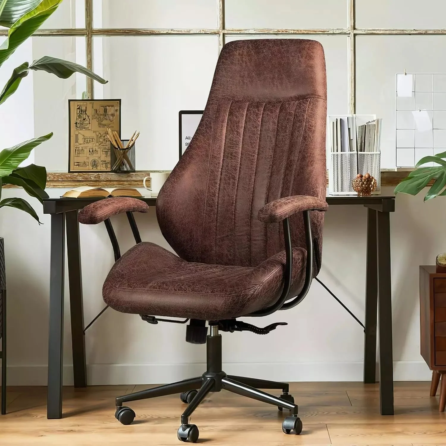 VITESSE Ergonomic Home Office Desk Chair Modern Leather Computer Chair - Image 18
