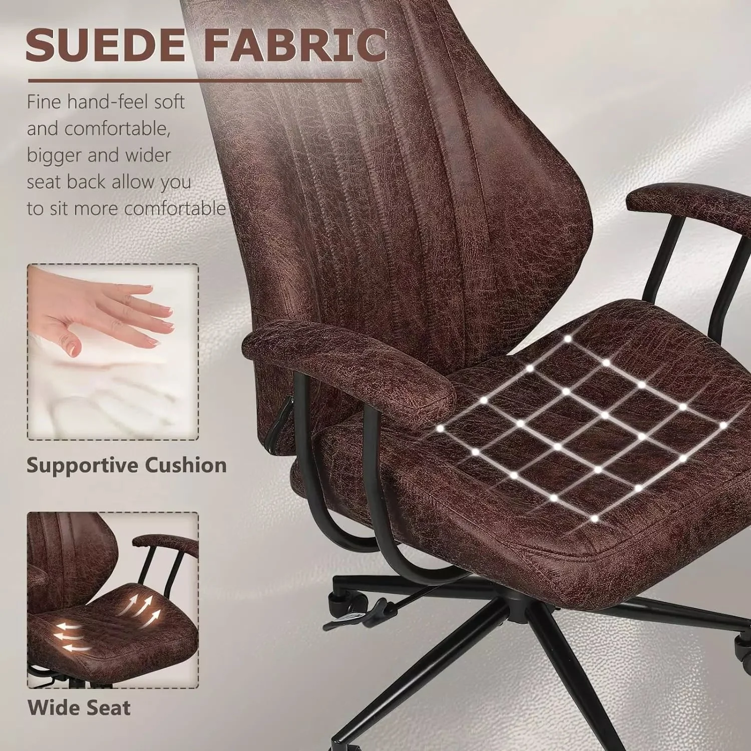VITESSE Ergonomic Home Office Desk Chair Modern Leather Computer Chair - Image 19