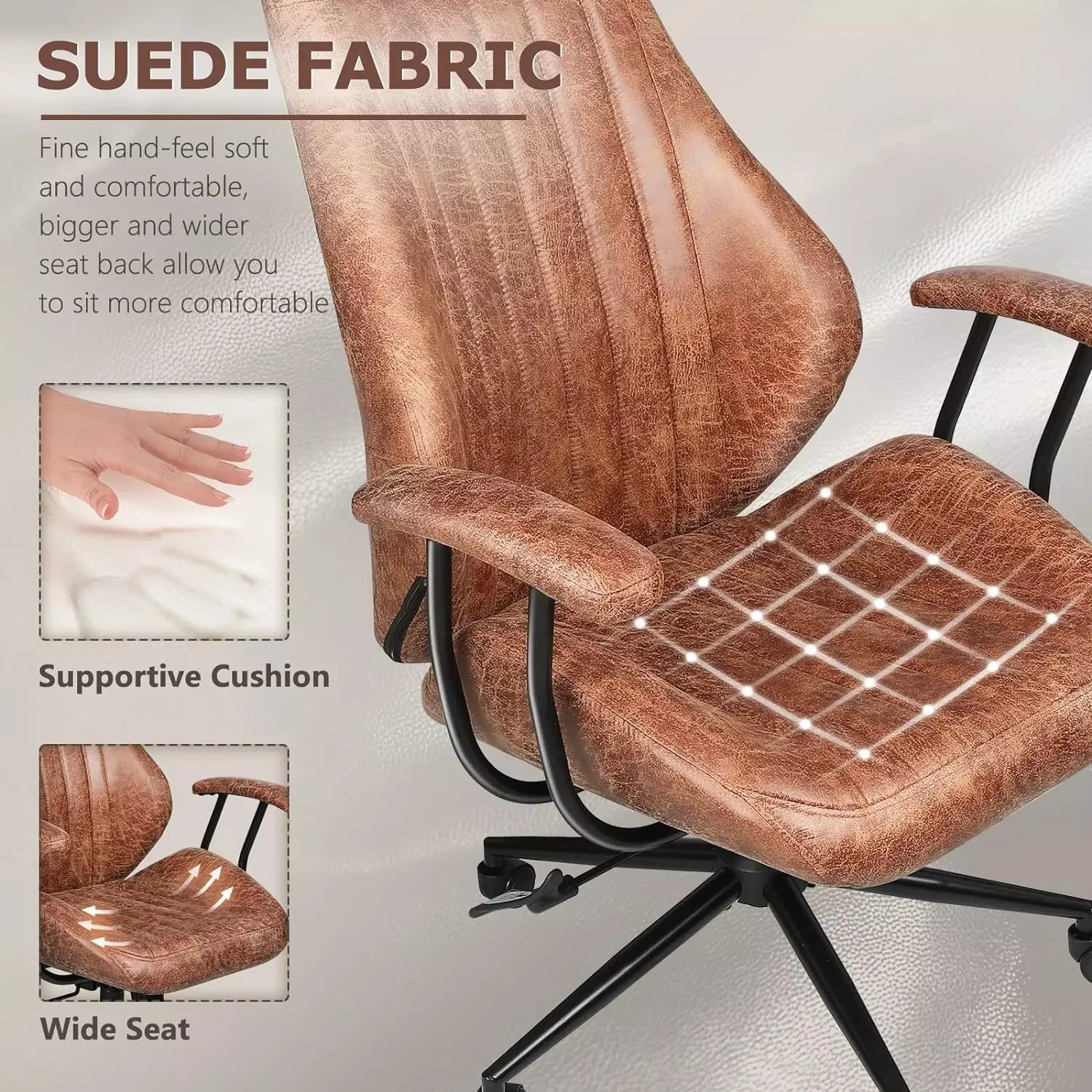 VITESSE Ergonomic Home Office Desk Chair Modern Leather Computer Chair - Image 2