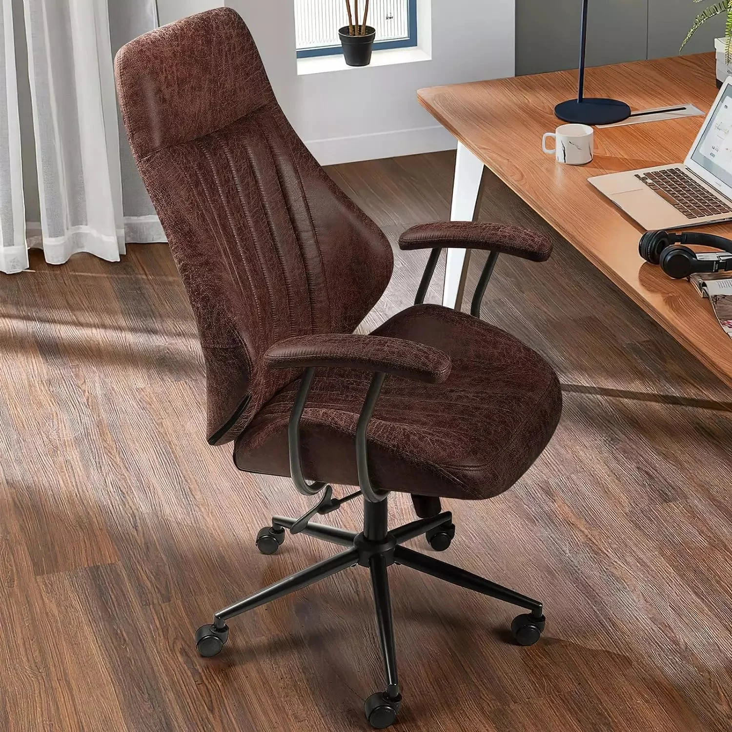 VITESSE Ergonomic Home Office Desk Chair Modern Leather Computer Chair - Image 25