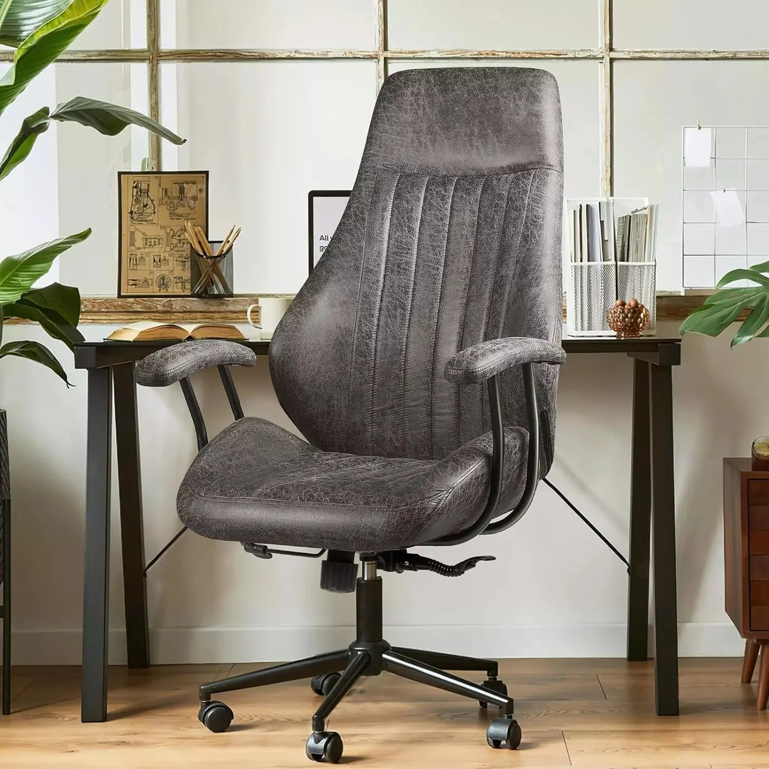 VITESSE Ergonomic Home Office Desk Chair Modern Leather Computer Chair - Image 35