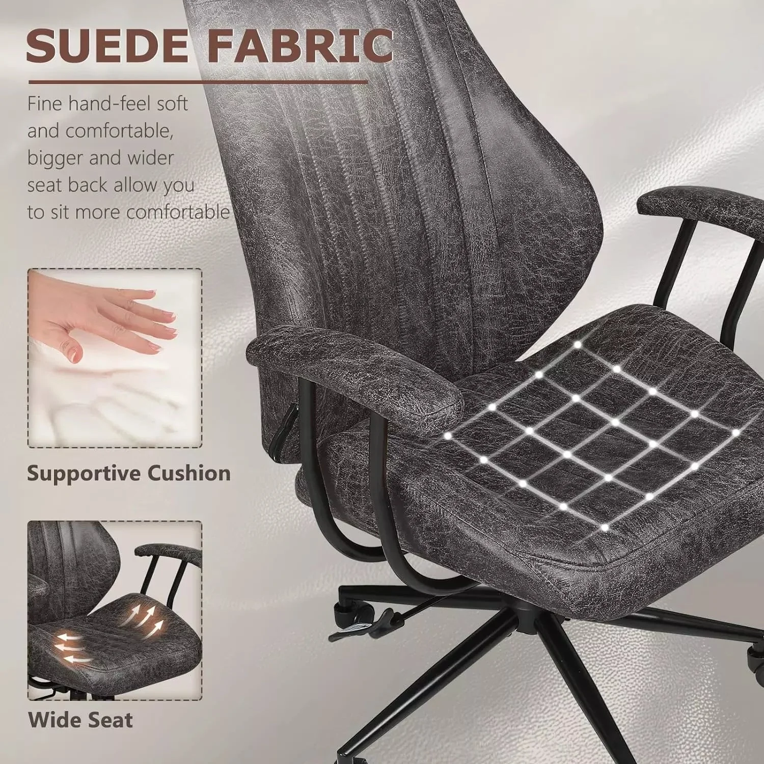 VITESSE Ergonomic Home Office Desk Chair Modern Leather Computer Chair - Image 36