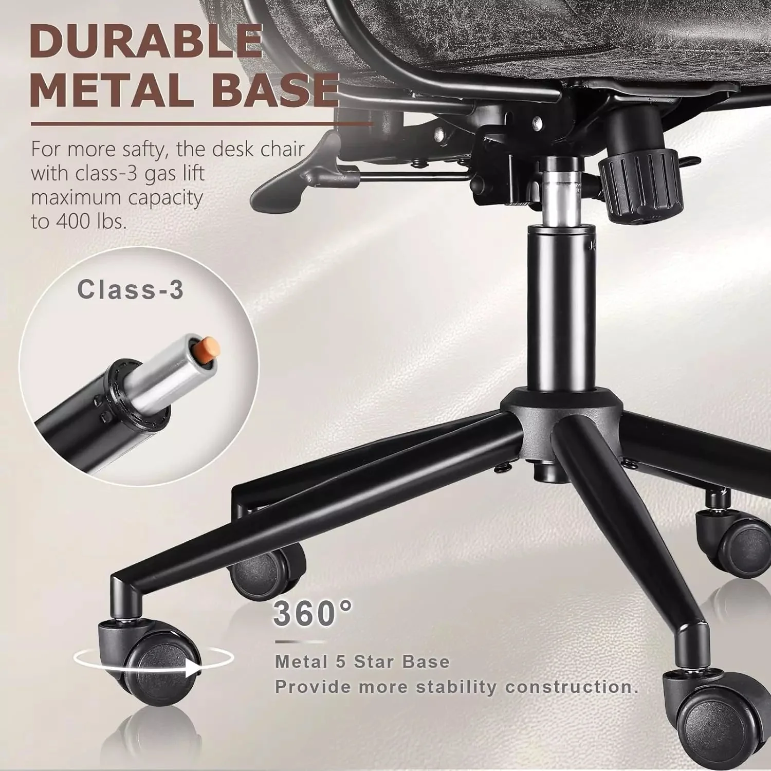 VITESSE Ergonomic Home Office Desk Chair Modern Leather Computer Chair - Image 39