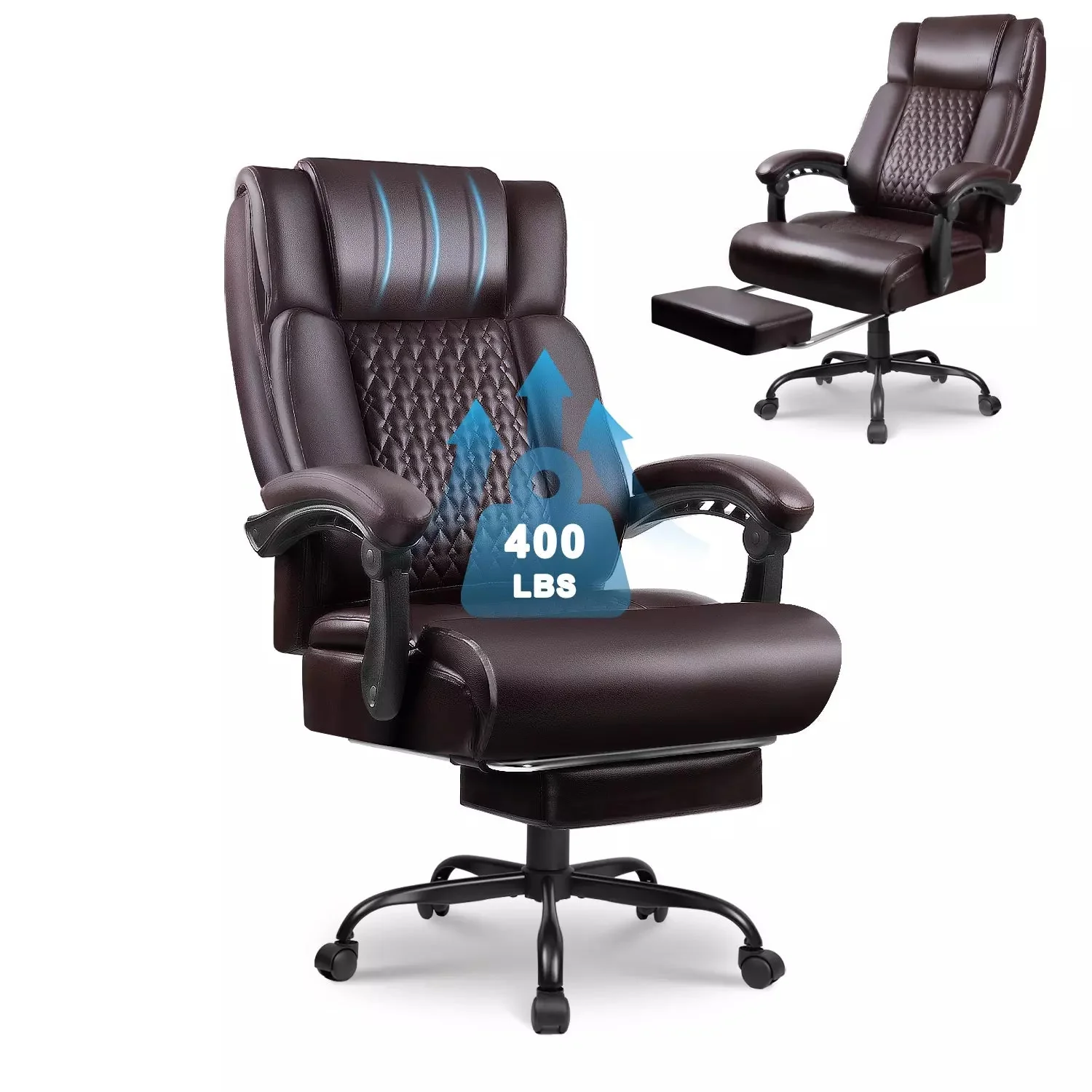 VITESSE Office Chair,Executive Heavy Duty Office Chair with Foot Rest - Image 8