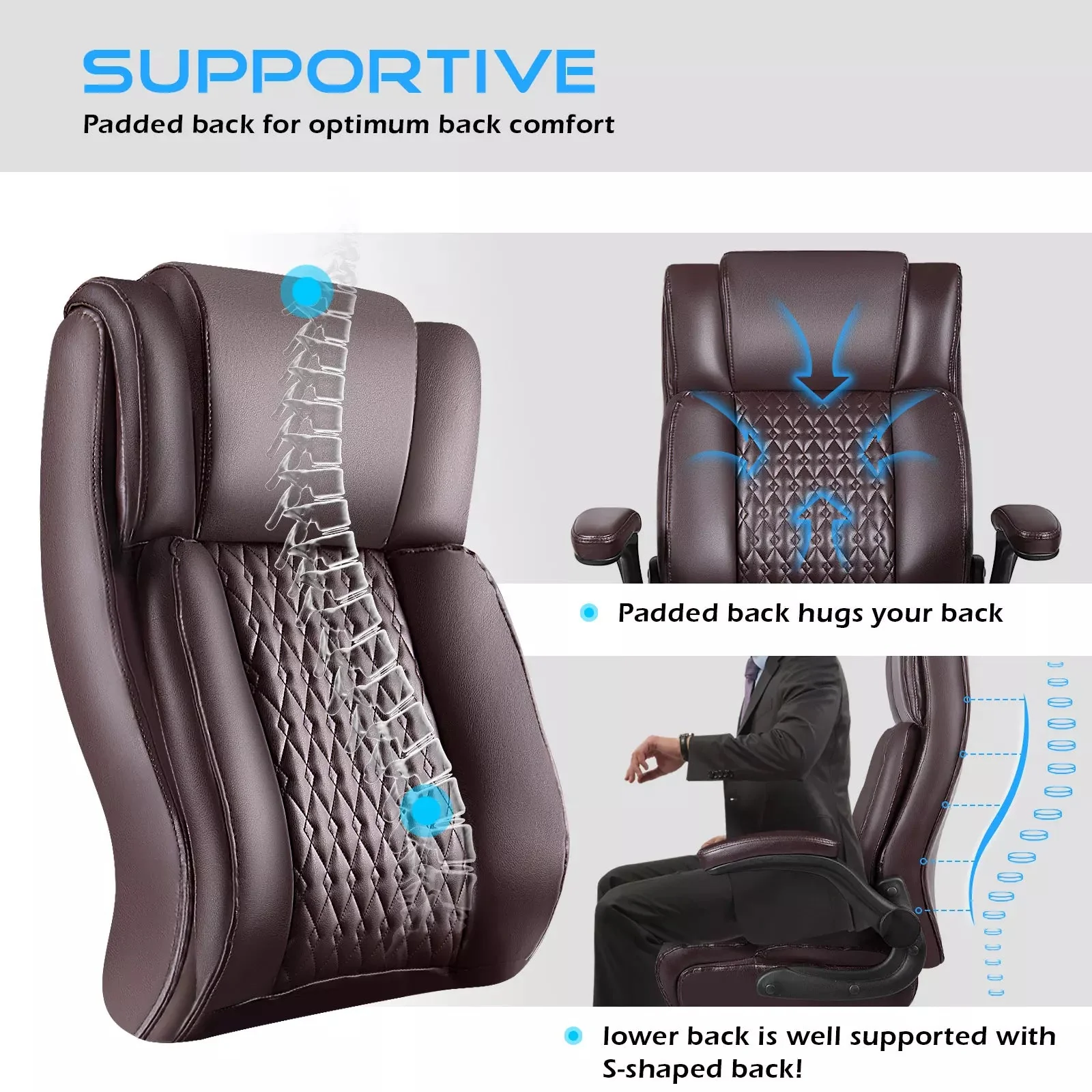 VITESSE Executive Office Chair,Big and Tall Office Chair with Flip up Armrest - Image 20