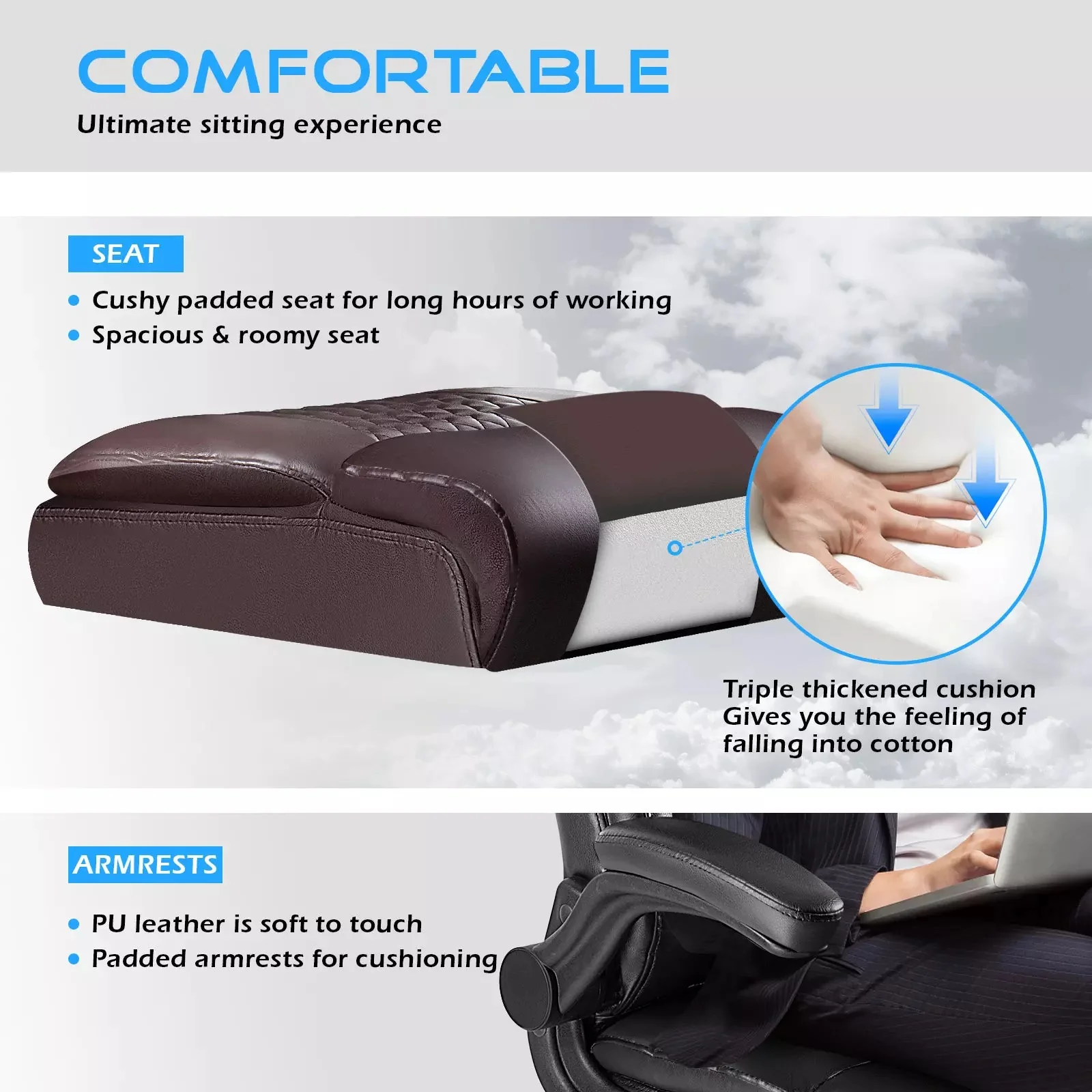 VITESSE Executive Office Chair,Big and Tall Office Chair with Flip up Armrest - Image 21