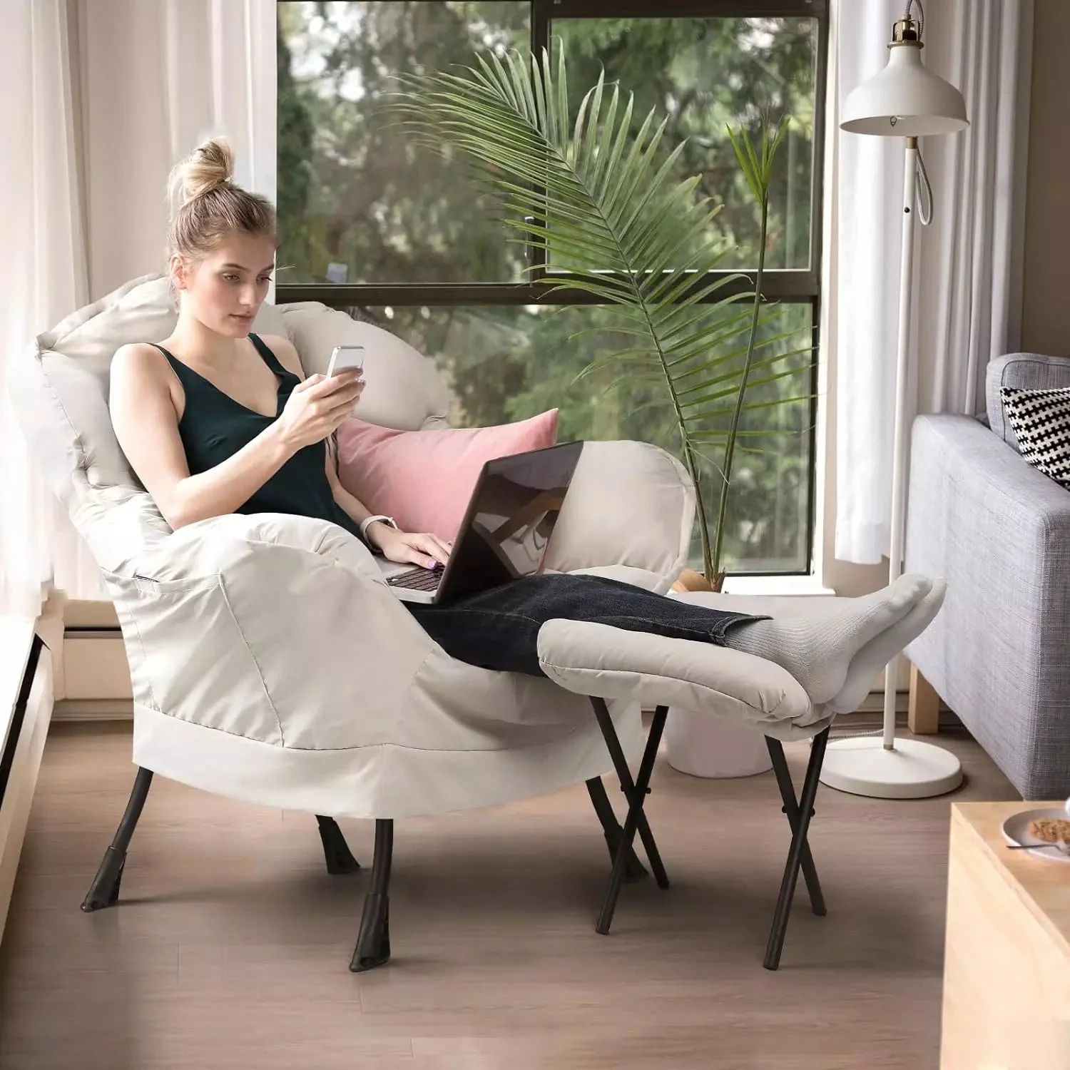 VITESSE Fabric Lazy Chair for Adults,Modern Comfortable Soft Sofa - Image 26