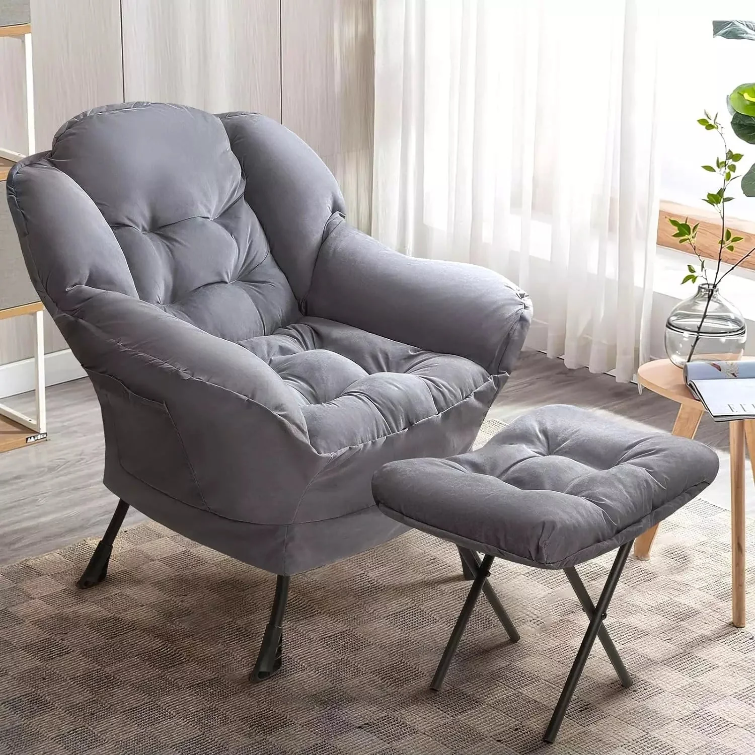 VITESSE Fabric Lazy Chair for Adults,Modern Comfortable Soft Sofa - Image 30