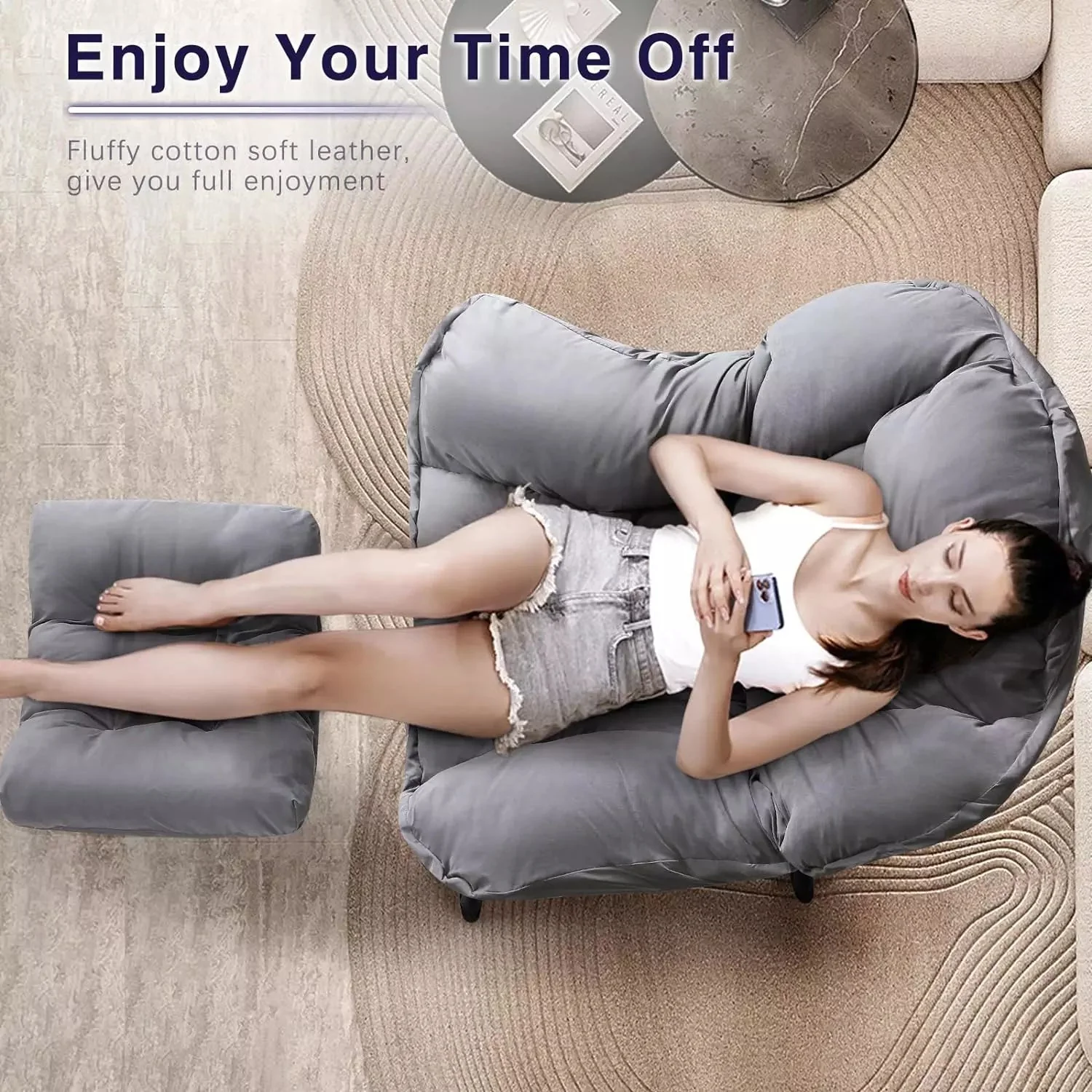 VITESSE Fabric Lazy Chair for Adults,Modern Comfortable Soft Sofa - Image 31