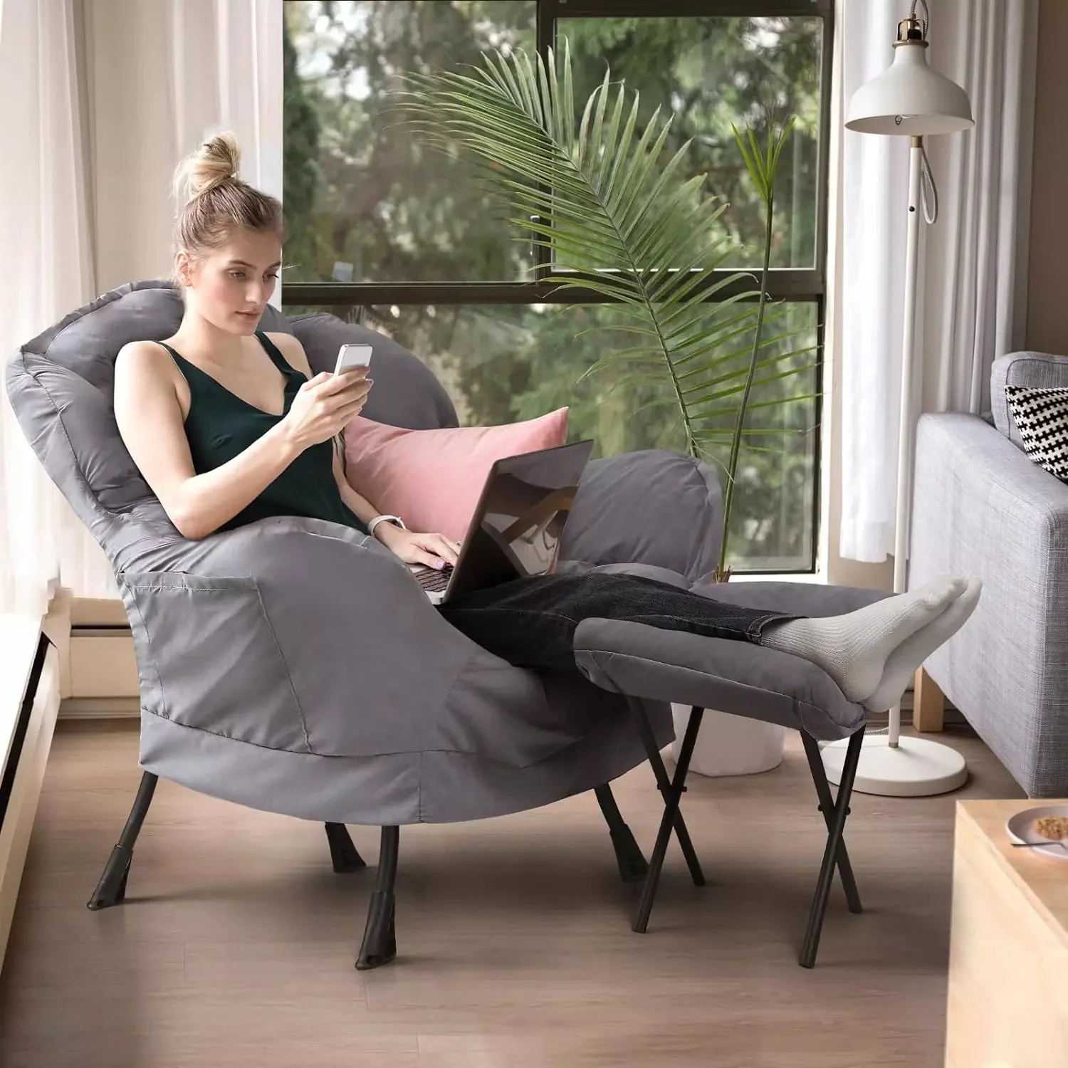 VITESSE Fabric Lazy Chair for Adults,Modern Comfortable Soft Sofa - Image 34