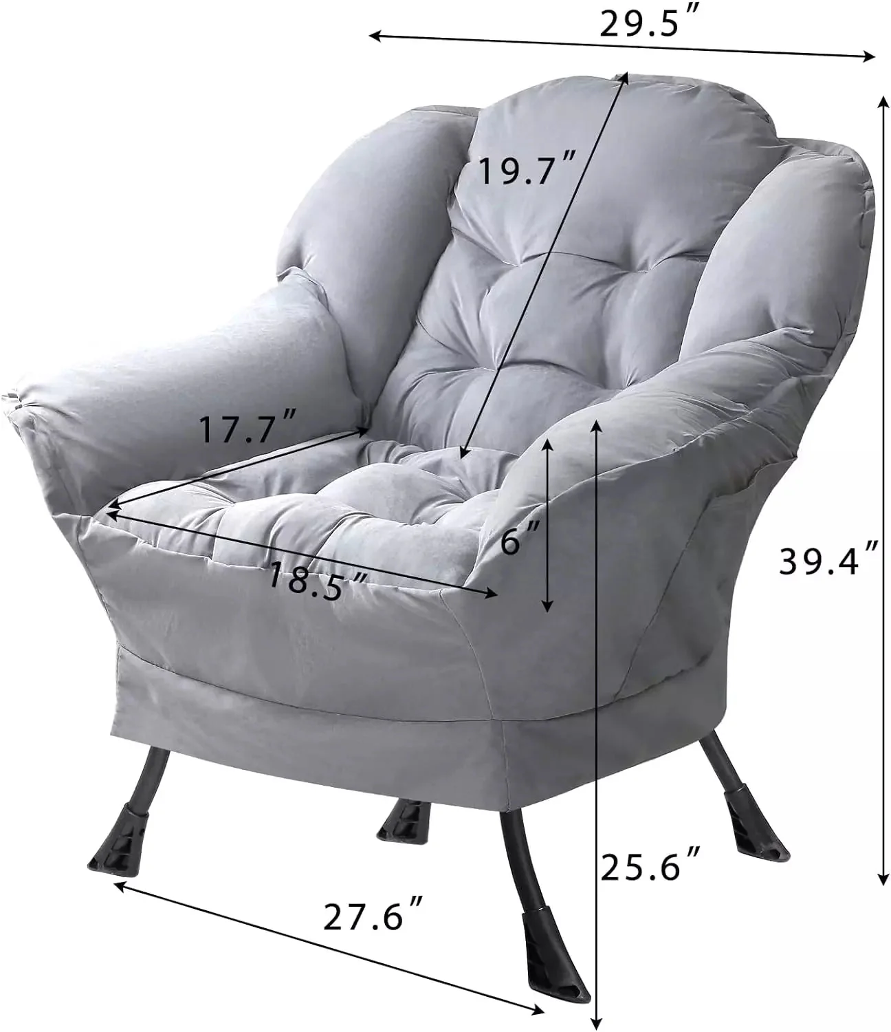 Vitesse Fabric Lazy Chair,Modern Comfortable Soft Sofa for Adults - Image 16