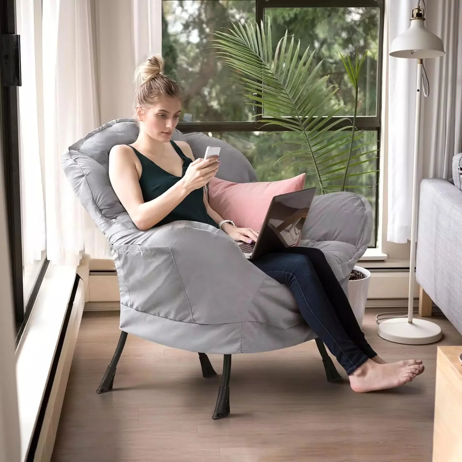 Vitesse Fabric Lazy Chair,Modern Comfortable Soft Sofa for Adults - Image 19