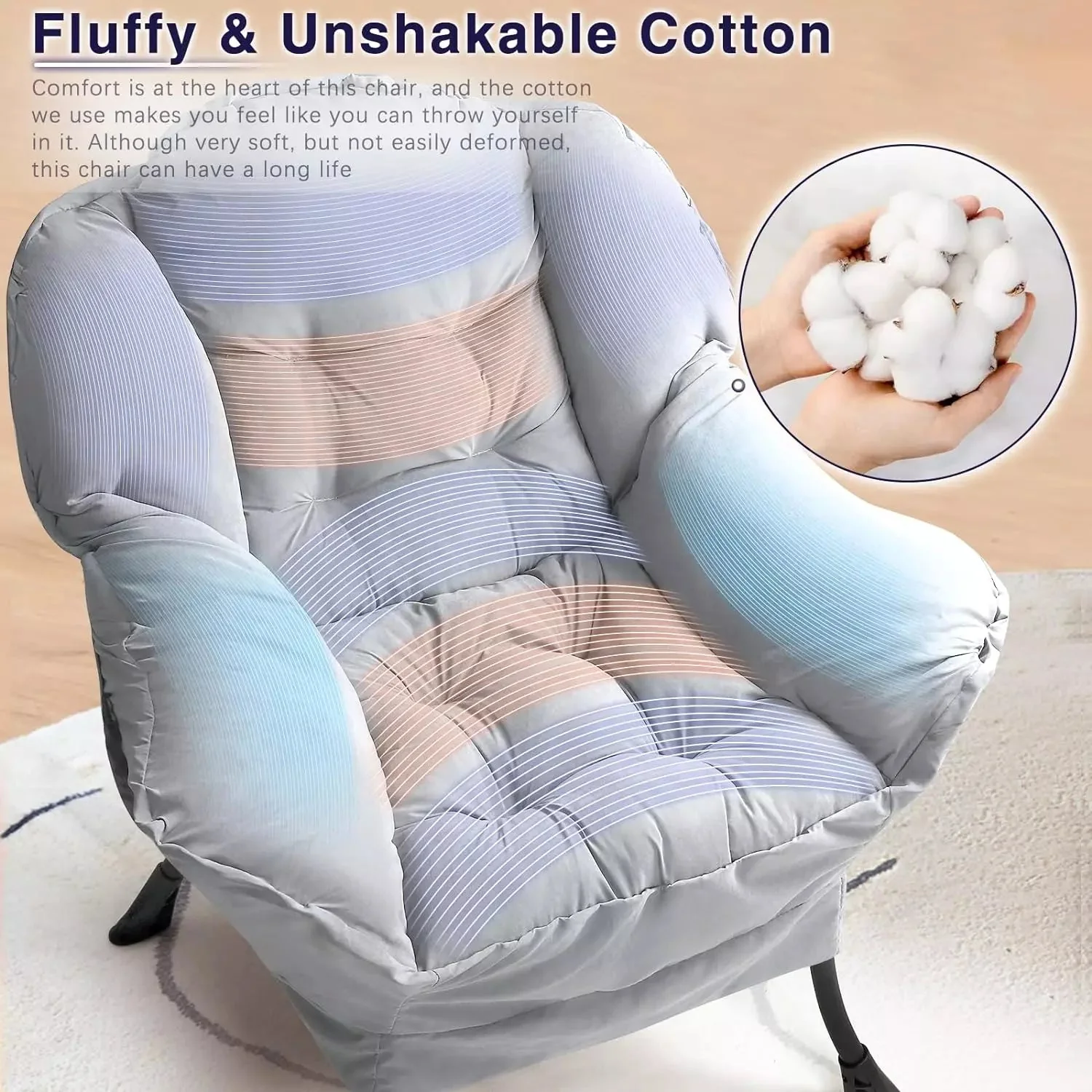 Vitesse Fabric Lazy Chair,Modern Comfortable Soft Sofa for Adults - Image 21
