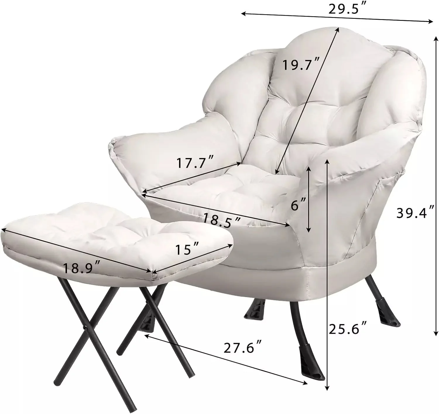 Vitesse Fabric Lazy Chair,Modern Comfortable Soft Sofa for Adults - Image 23