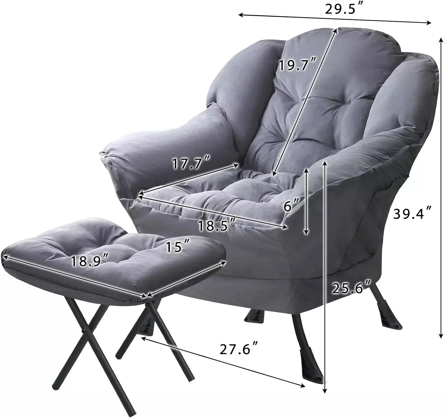 Vitesse Fabric Lazy Chair,Modern Comfortable Soft Sofa for Adults - Image 31