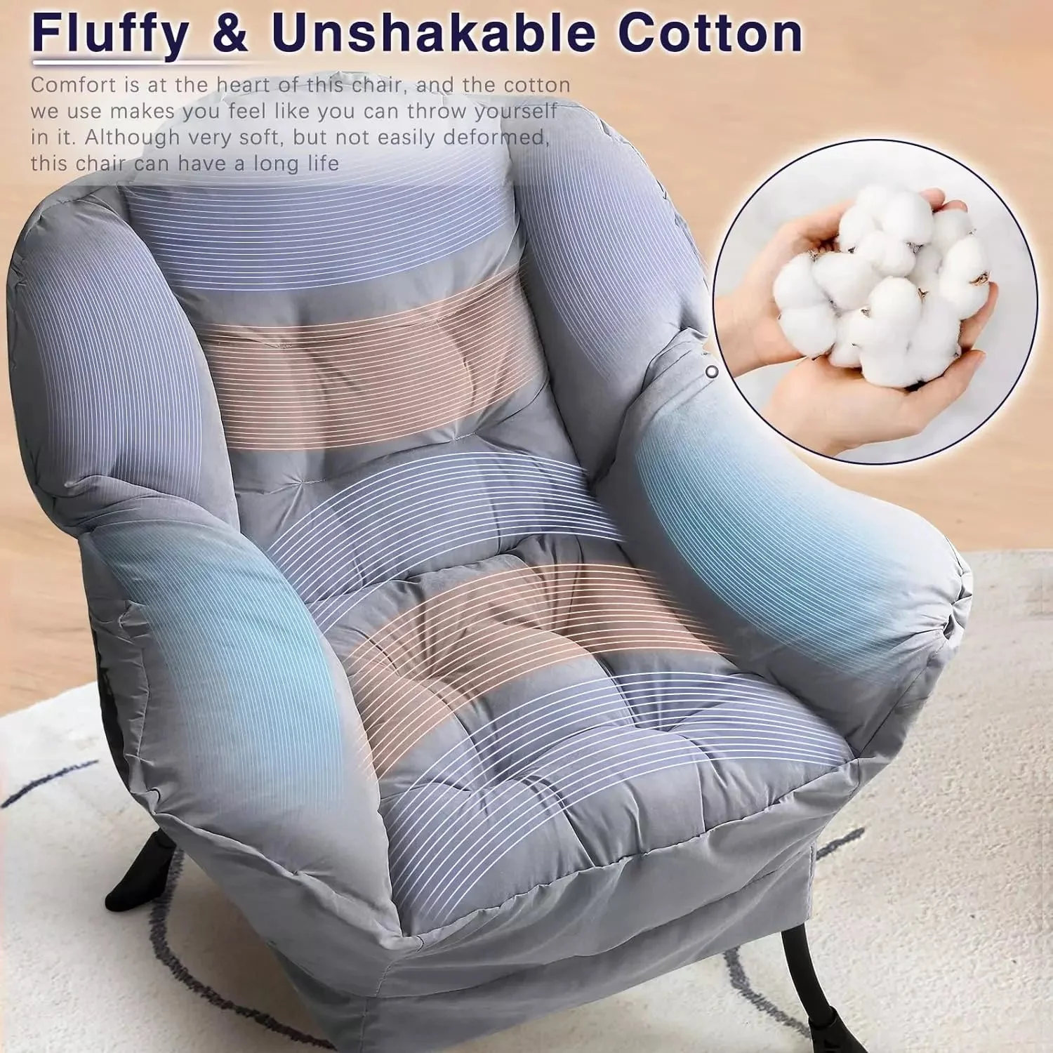 Vitesse Fabric Lazy Chair,Modern Comfortable Soft Sofa for Adults - Image 36