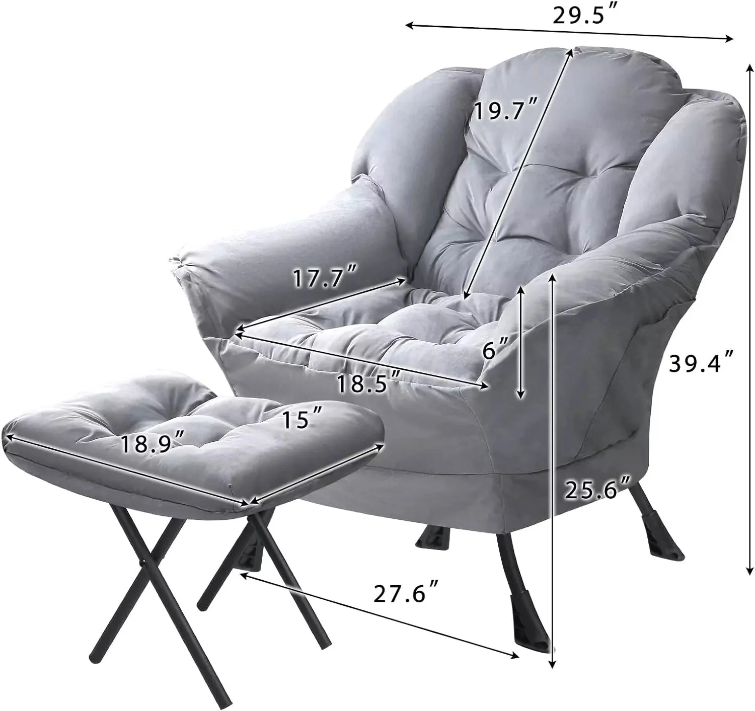 Vitesse Fabric Lazy Chair,Modern Comfortable Soft Sofa for Adults - Image 39