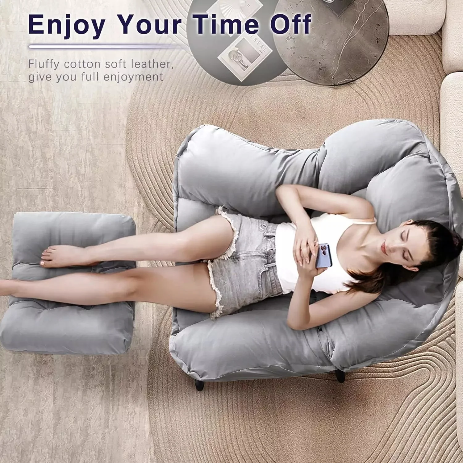 Vitesse Fabric Lazy Chair,Modern Comfortable Soft Sofa for Adults - Image 40