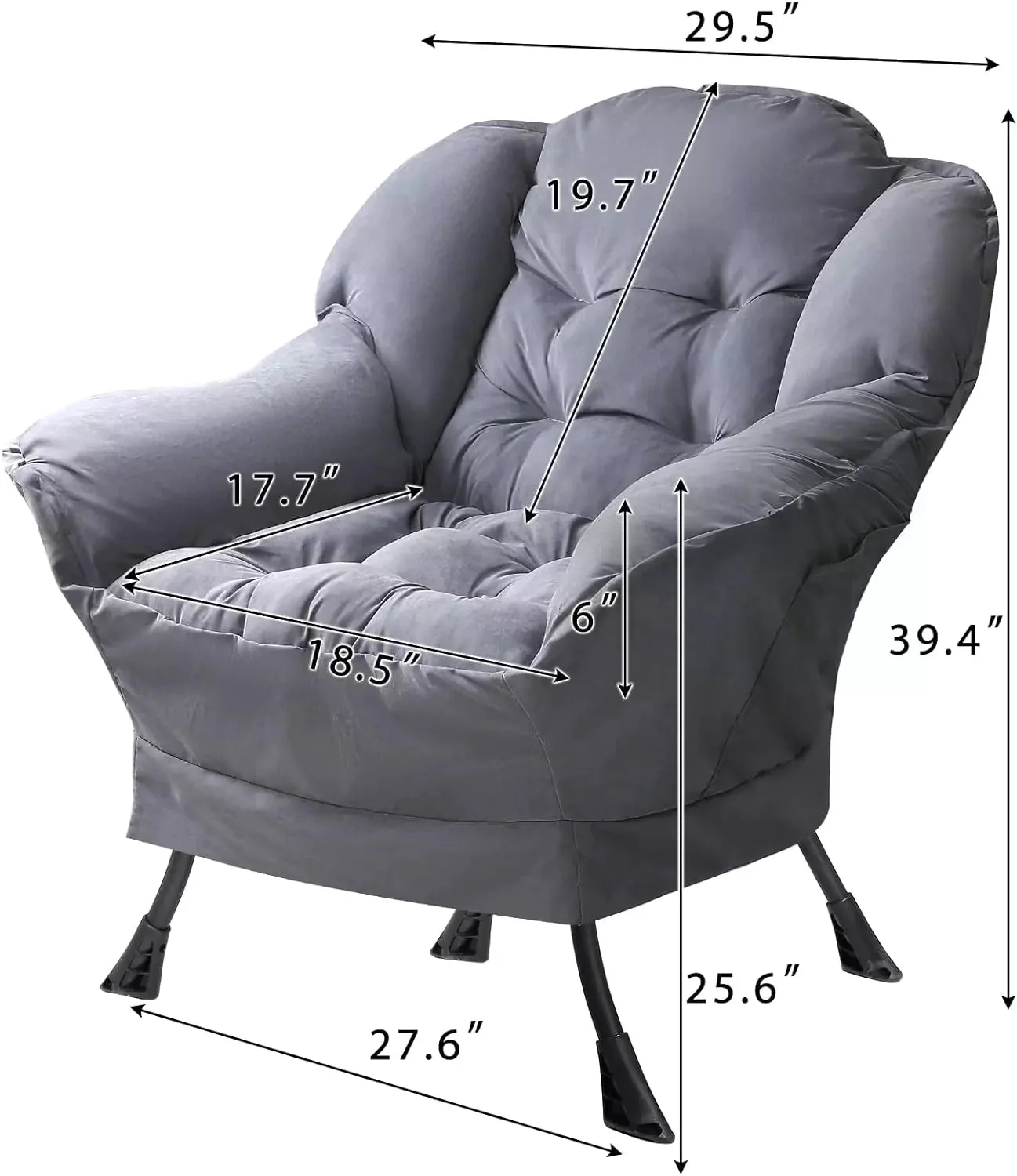 Vitesse Fabric Lazy Chair,Modern Comfortable Soft Sofa for Adults - Image 9