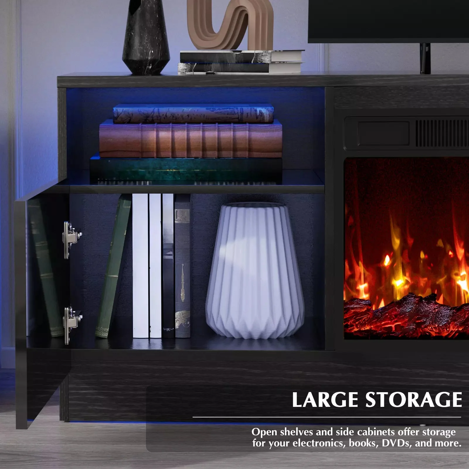 Vitesse 70 inches Fireplace TV Stand with 36 inch Fireplace Up to 80" TVs - Image 8
