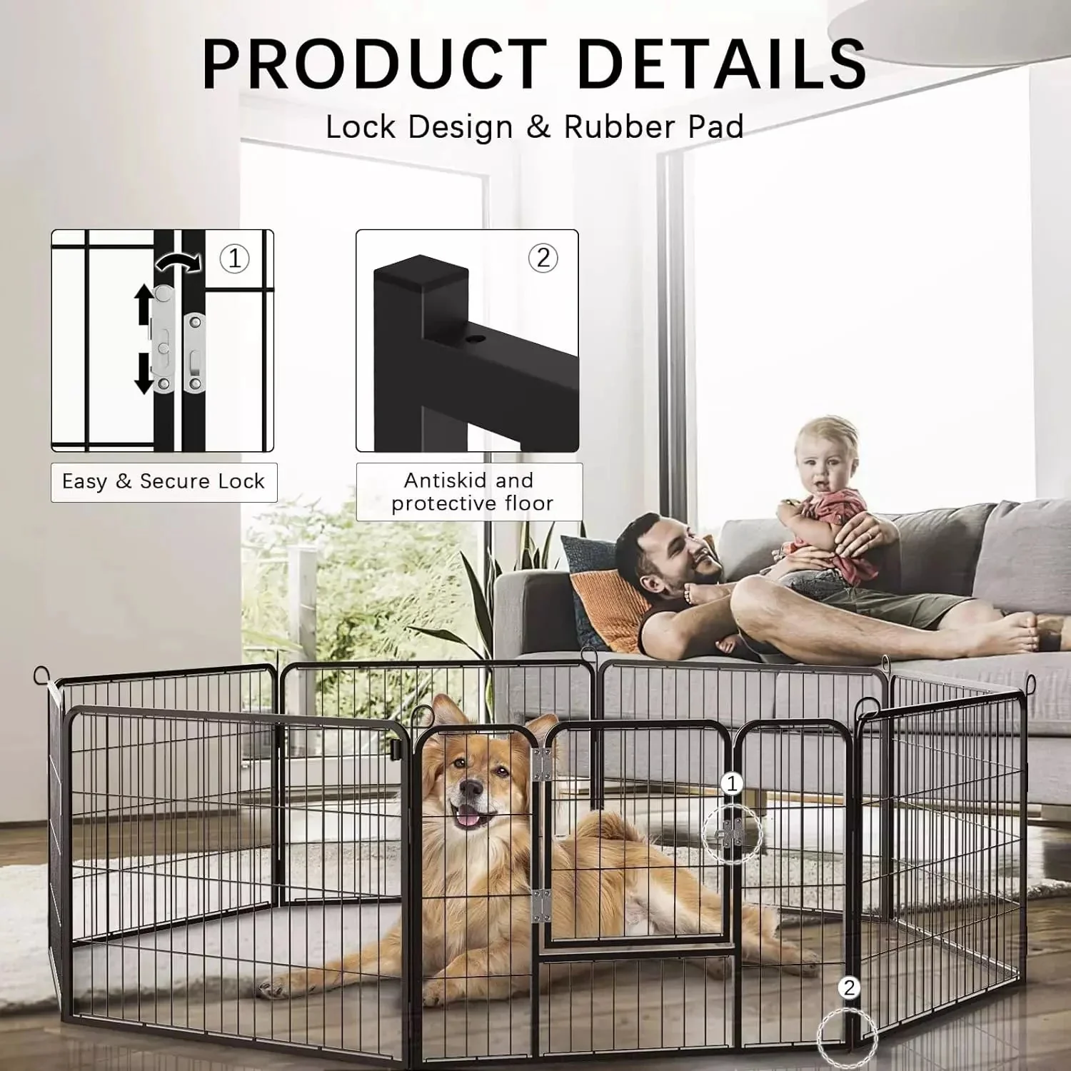 Waleaf Heavy Duty Metal Dog Playpen for Outdoor - Image 10