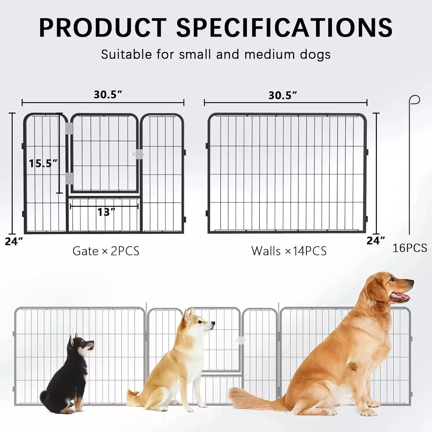 Waleaf Heavy Duty Metal Dog Playpen for Outdoor - Image 12