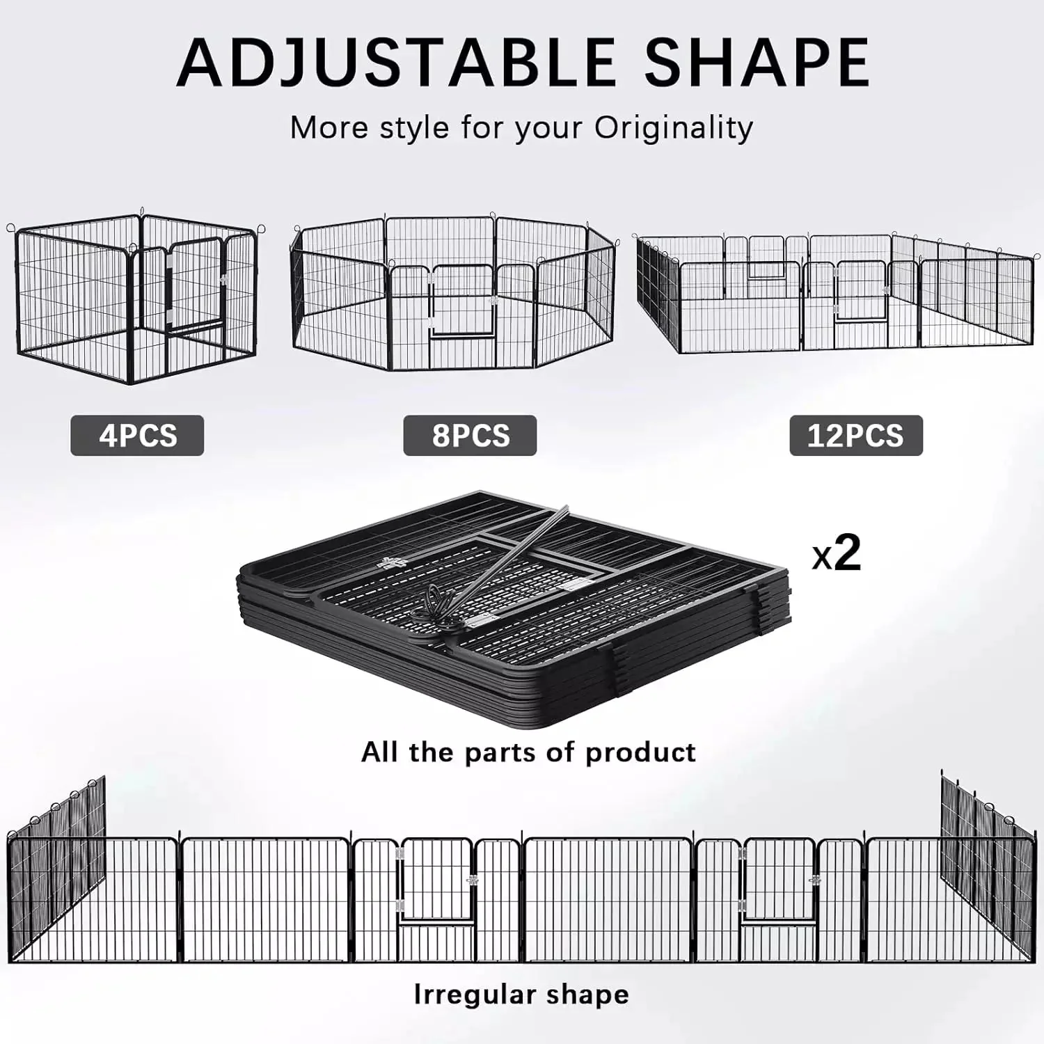 Waleaf Heavy Duty Metal Dog Playpen for Outdoor - Image 13