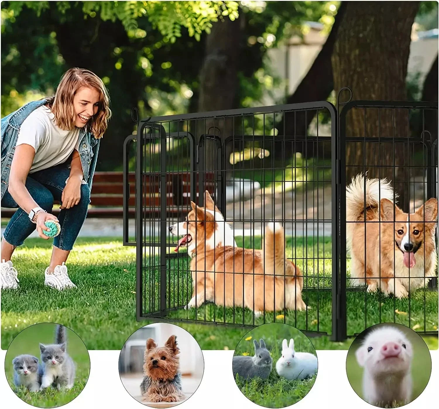 Waleaf Heavy Duty Metal Dog Playpen for Outdoor - Image 2
