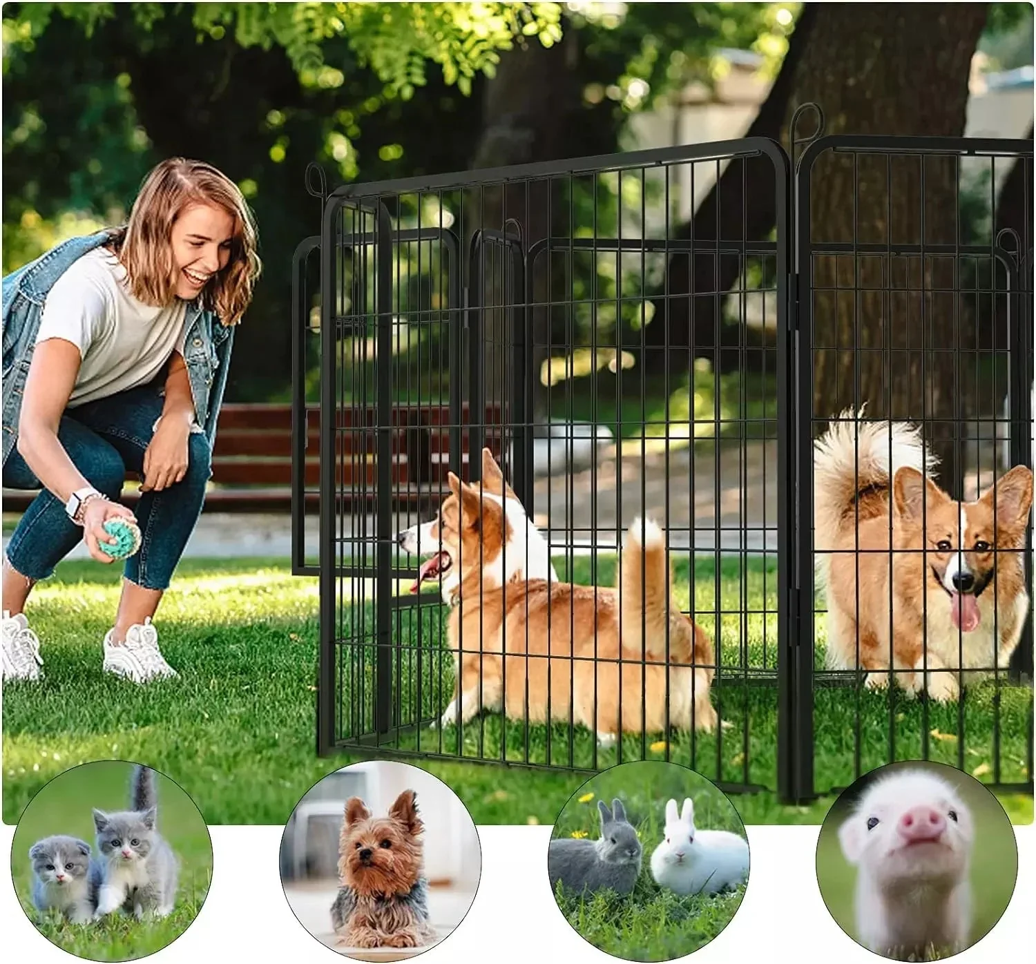 Waleaf Heavy Duty Metal Dog Playpen for Outdoor - Image 23