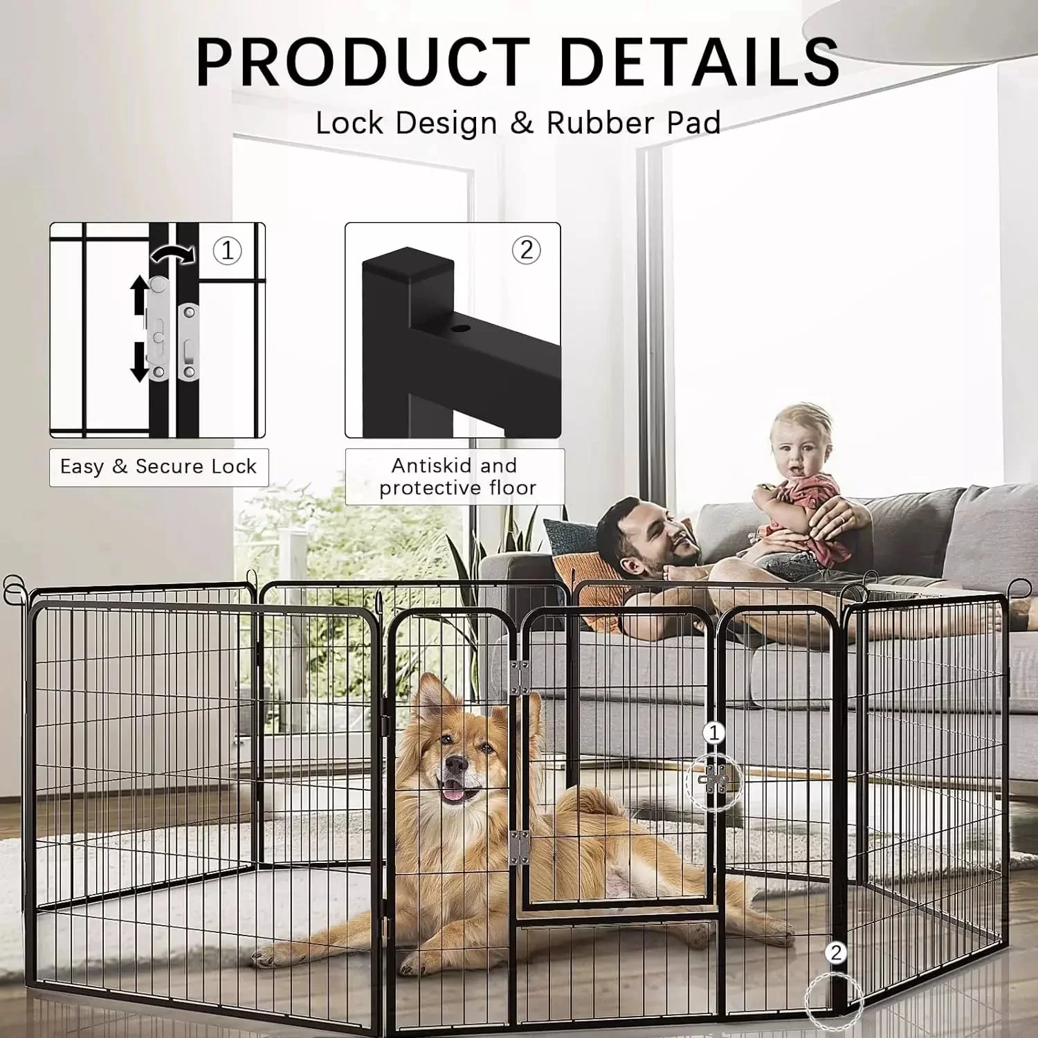 Waleaf Heavy Duty Metal Dog Playpen for Outdoor - Image 25