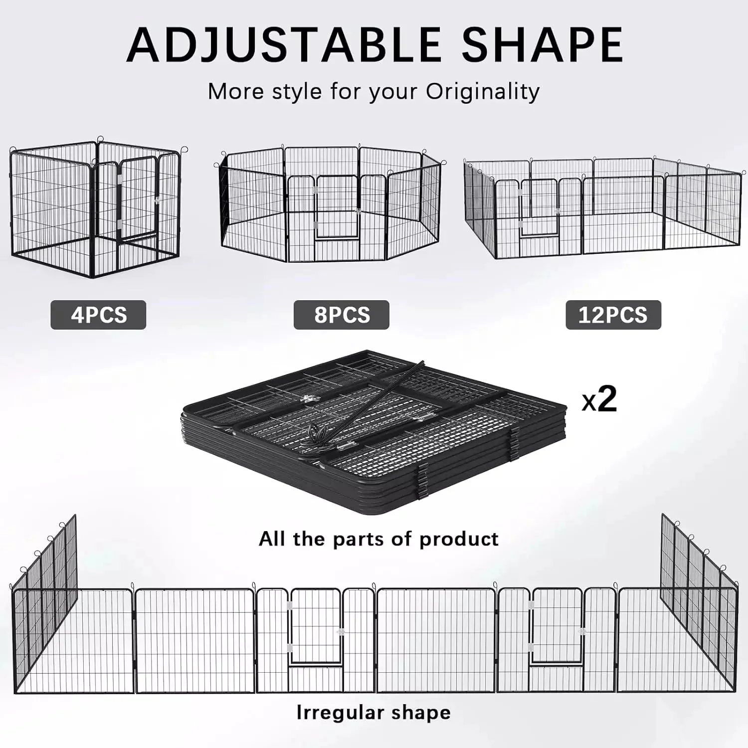 Waleaf Heavy Duty Metal Dog Playpen for Outdoor - Image 26