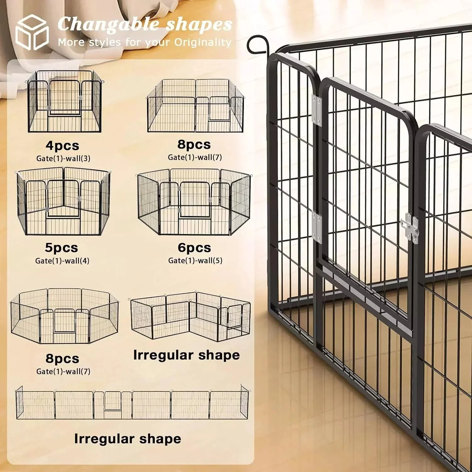 Waleaf Heavy Duty Metal Dog Playpen for Outdoor - Image 3