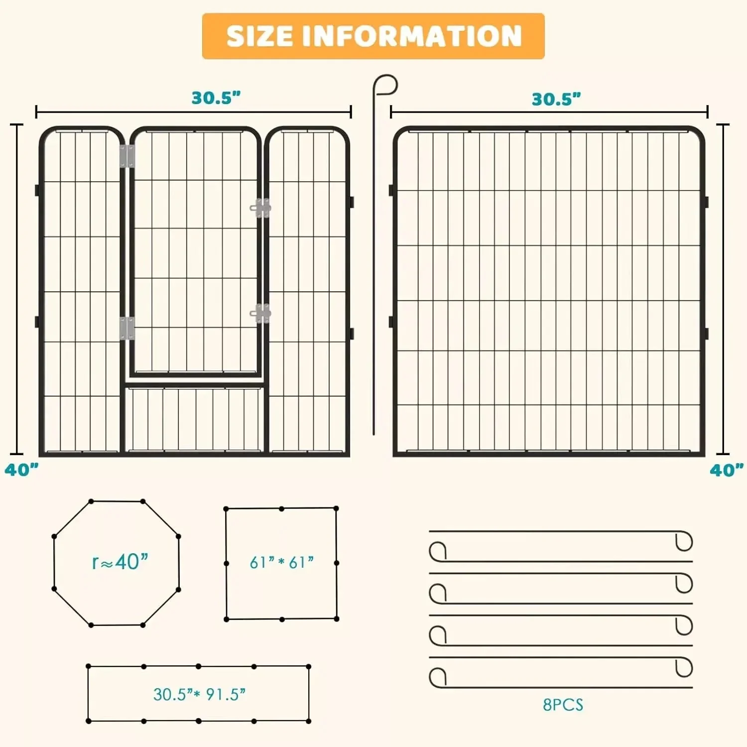 Waleaf Heavy Duty Metal Dog Playpen for Outdoor - Image 30