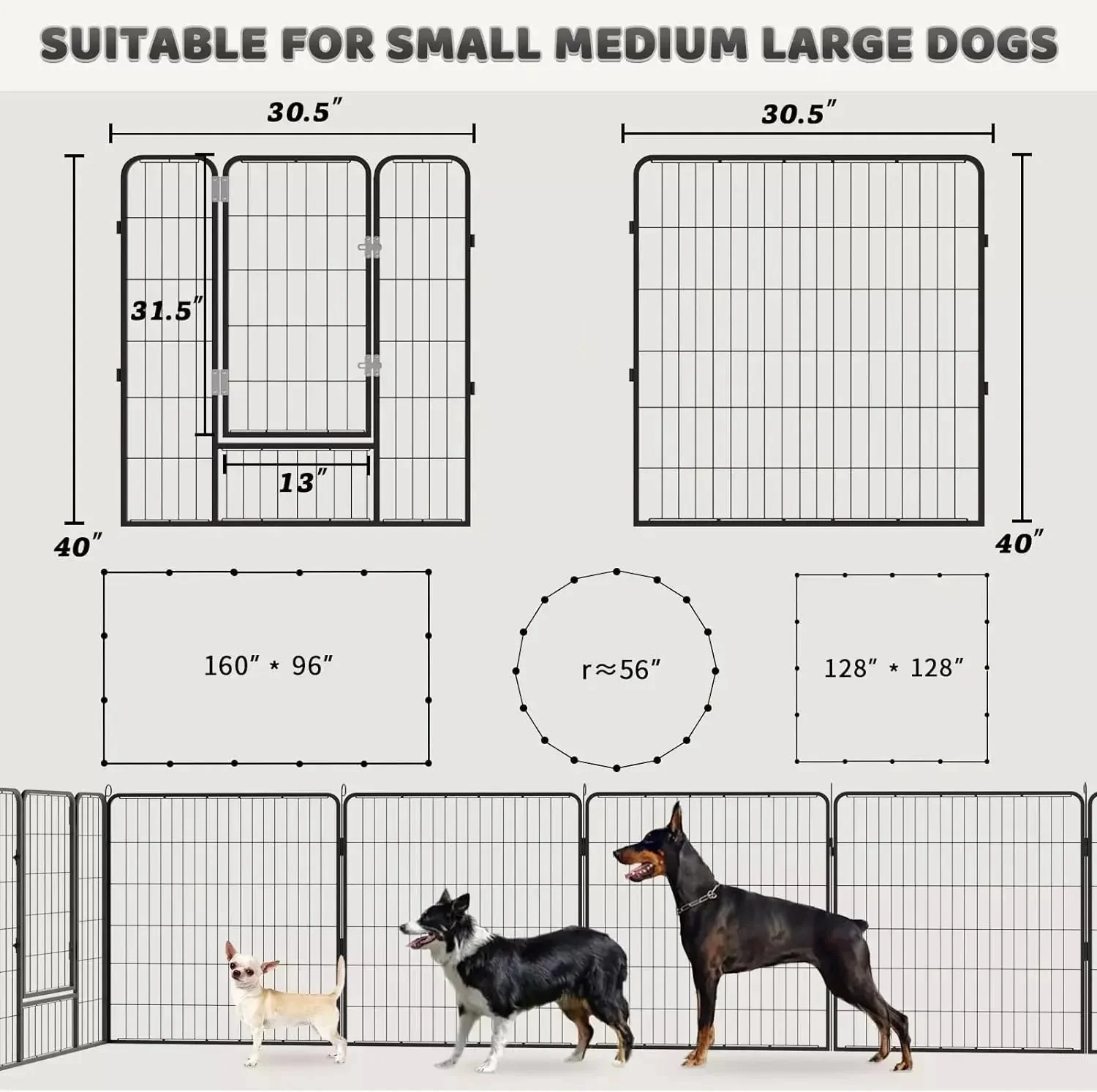 Waleaf Heavy Duty Metal Dog Playpen for Outdoor - Image 32