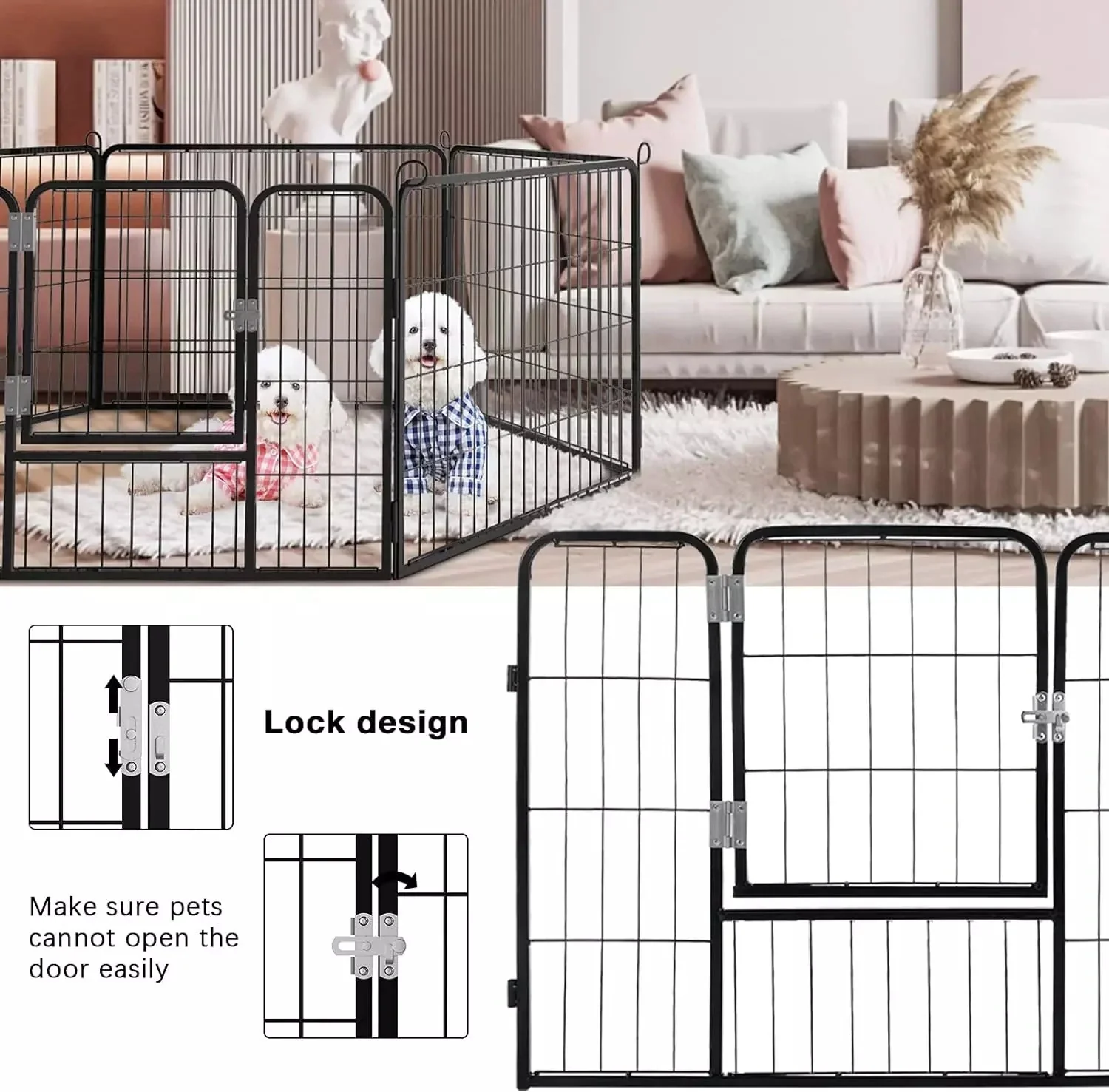 Waleaf Heavy Duty Metal Dog Playpen for Outdoor - Image 5