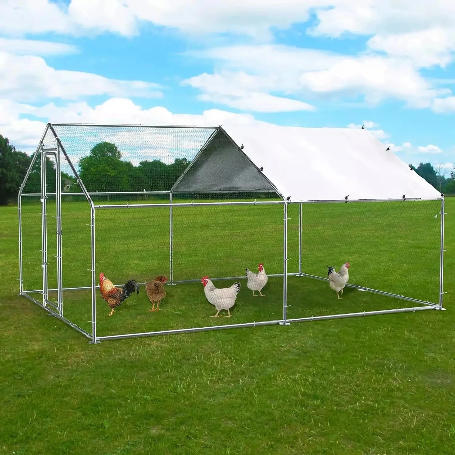 Vitesse Large Metal Chicken Coop with Waterproof and Anti-UV Cover CC01 - Image 8