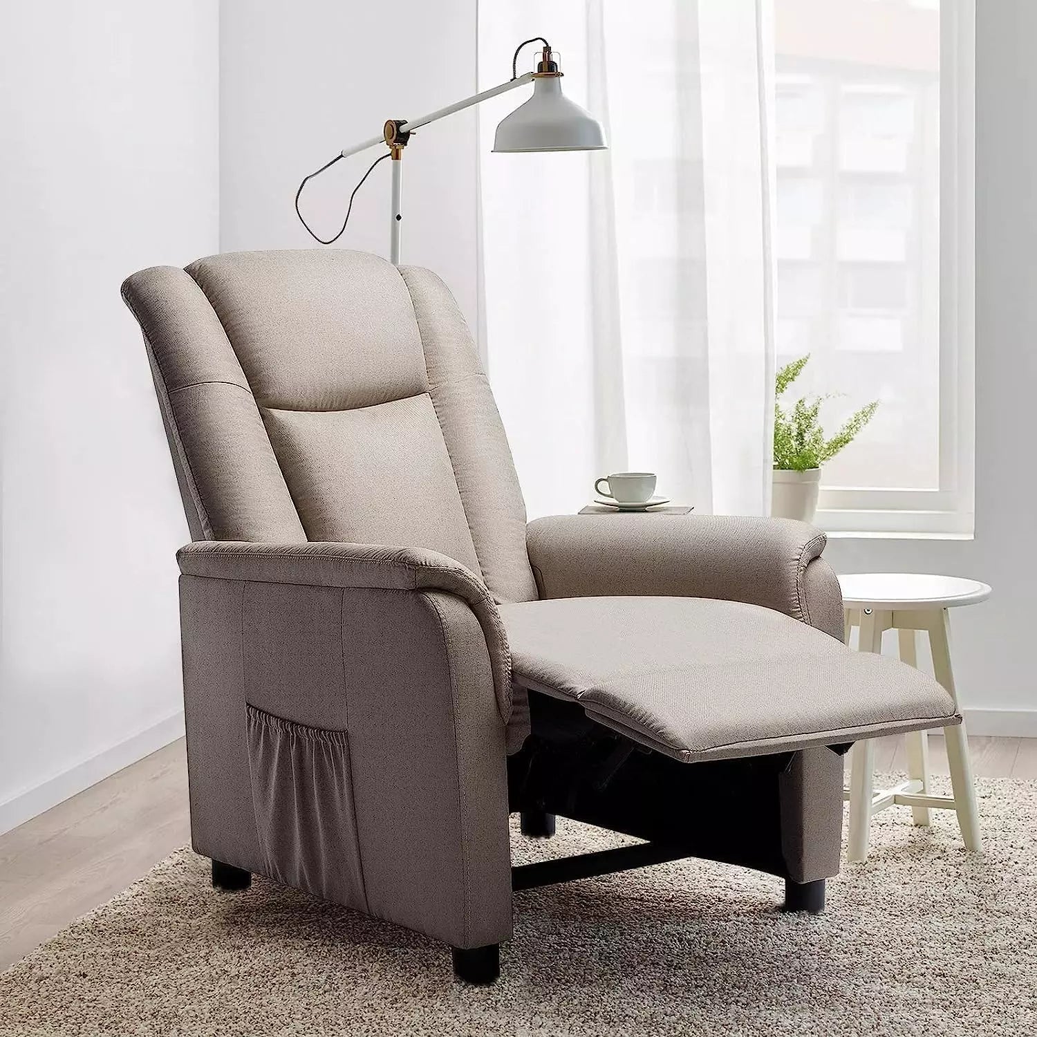 Vitesse Modern Fabric Recliner Chair, Home Theater Seating with Pocket, Lounge Recliner Sofa with Footrest
