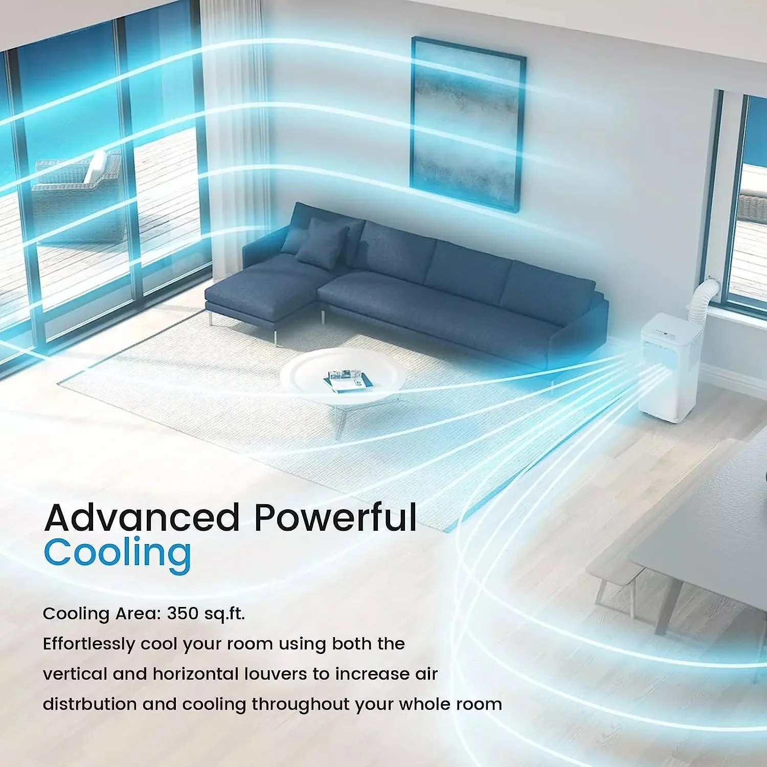 Vitesse Portable Air Conditioners with Remote Control,3 in 1 Compact Cooling Unit up to 350 Sq,White - Image 10