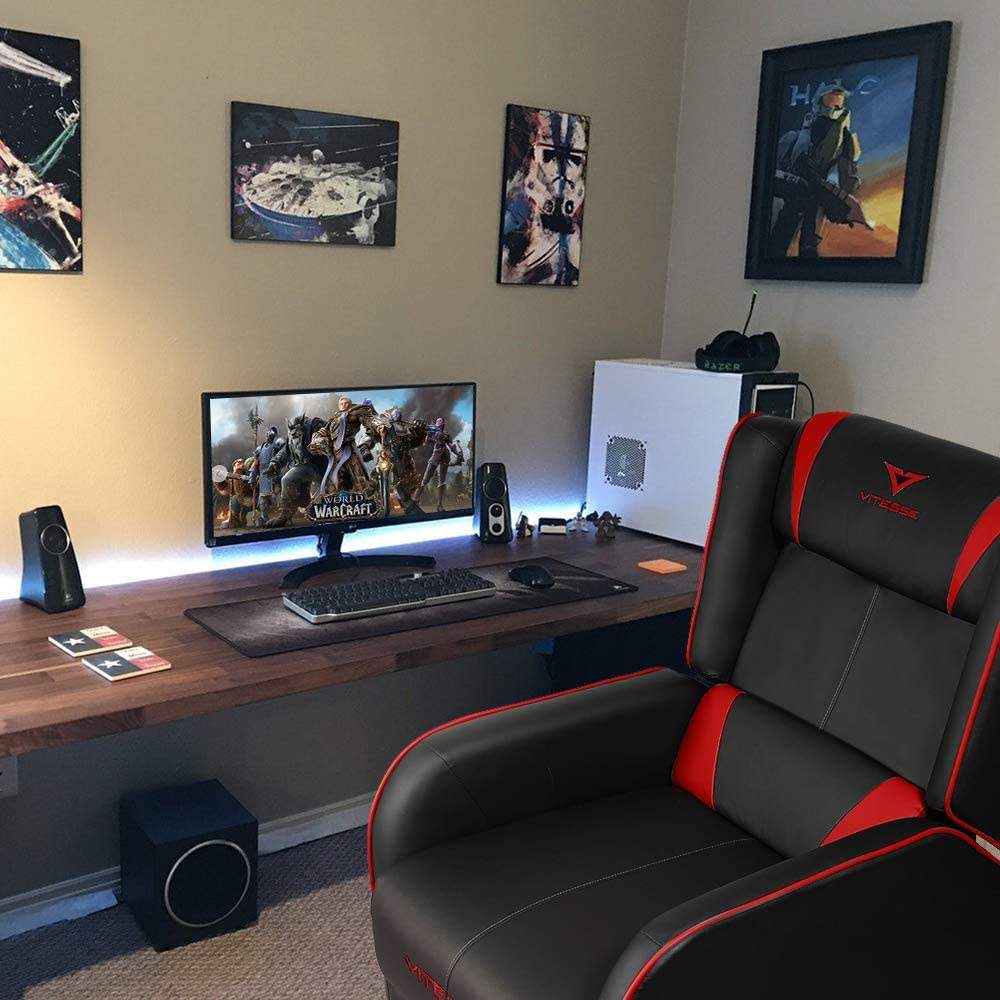 Vitesse Racing Style Single Gaming Recliner & Sofa, Theater Seat - Image 16