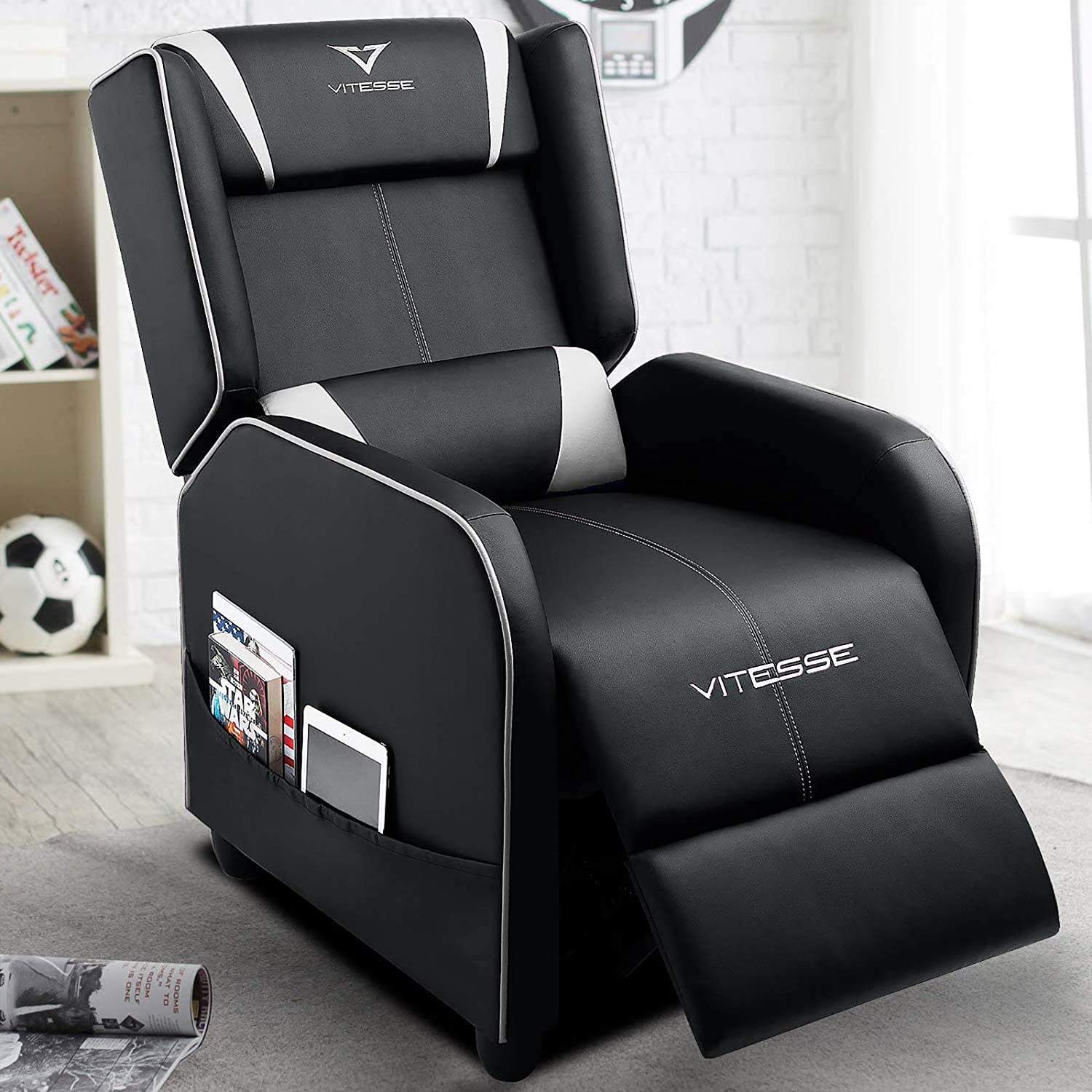 Vitesse Racing Style Single Gaming Recliner & Sofa, Theater Seat - Image 22
