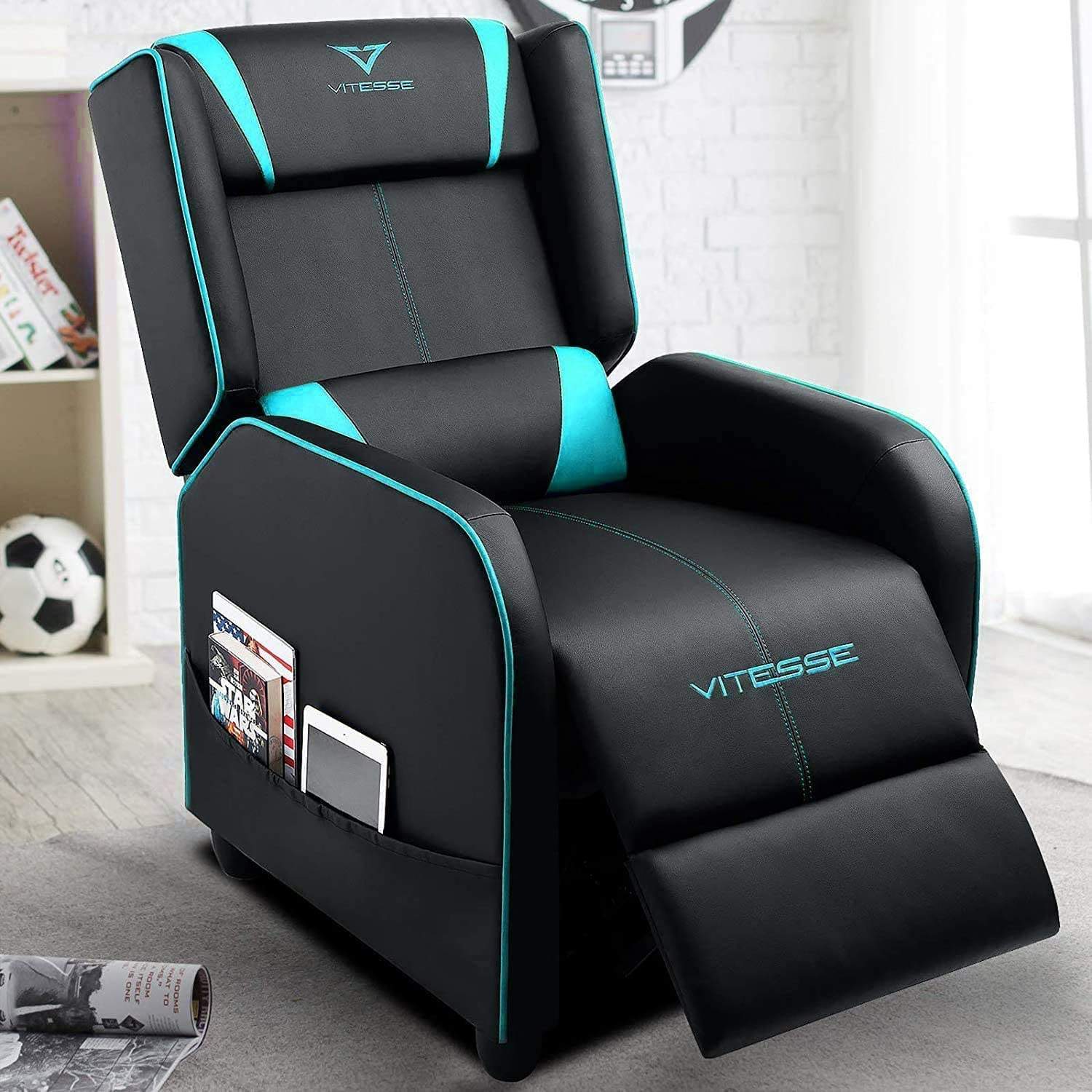 Vitesse Racing Style Single Gaming Recliner & Sofa, Theater Seat - Image 36
