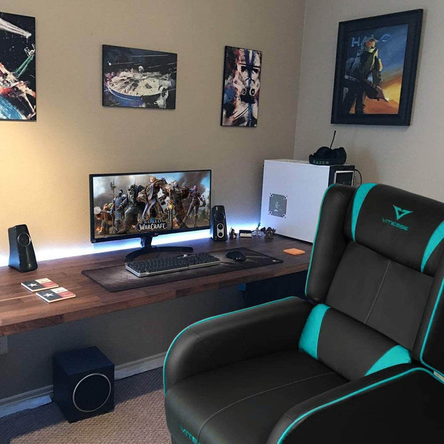 Vitesse Racing Style Single Gaming Recliner & Sofa, Theater Seat - Image 37