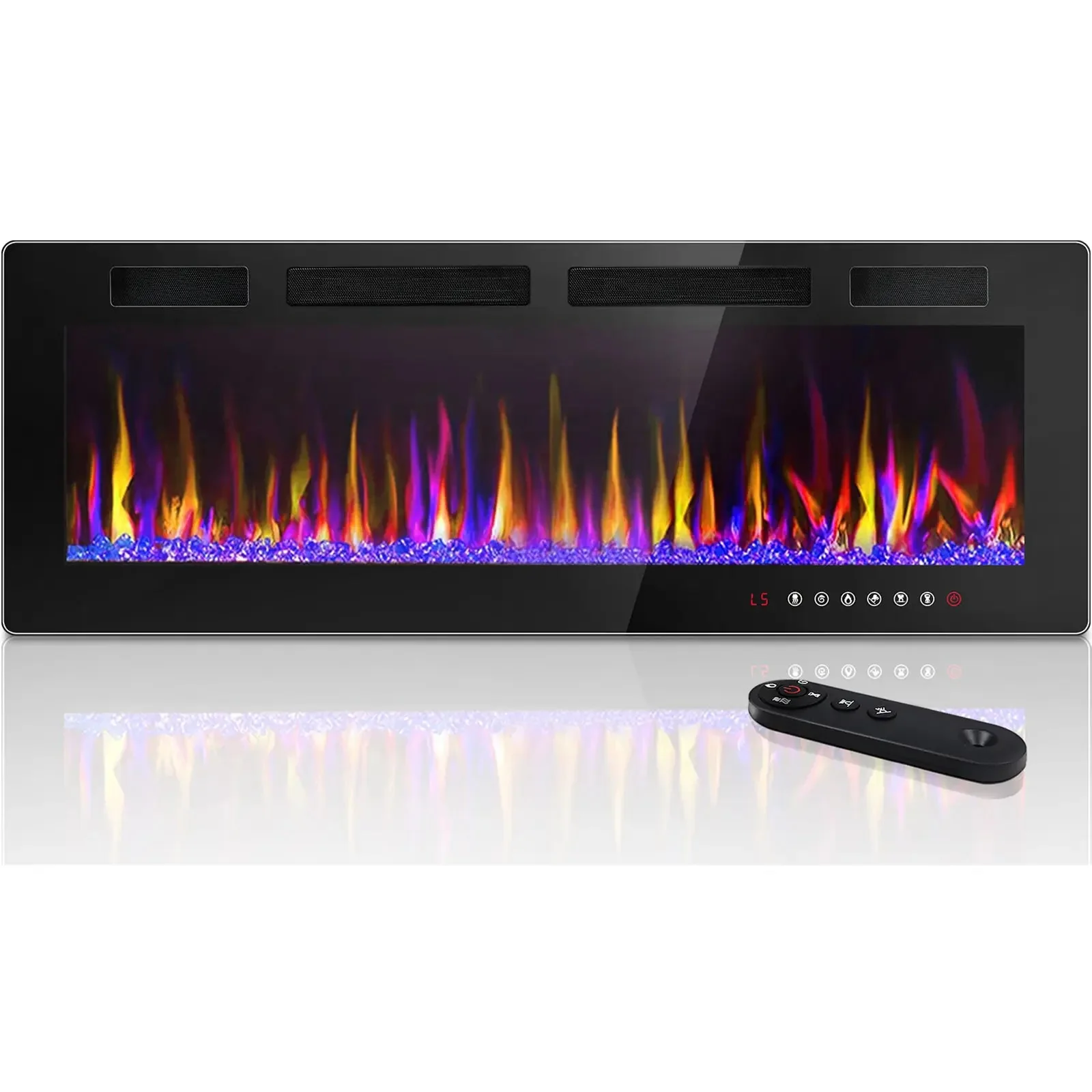 Vitesse Electric Fireplace Recessed and Wall Mounted Heater with Touch Screen Control Panel - Image 10
