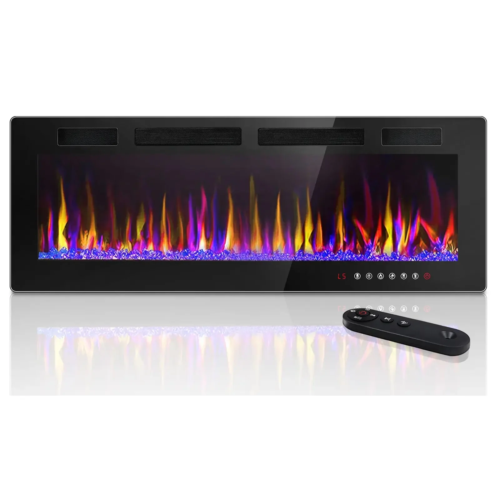 Vitesse Electric Fireplace Recessed and Wall Mounted Heater with Touch Screen Control Panel - Image 8