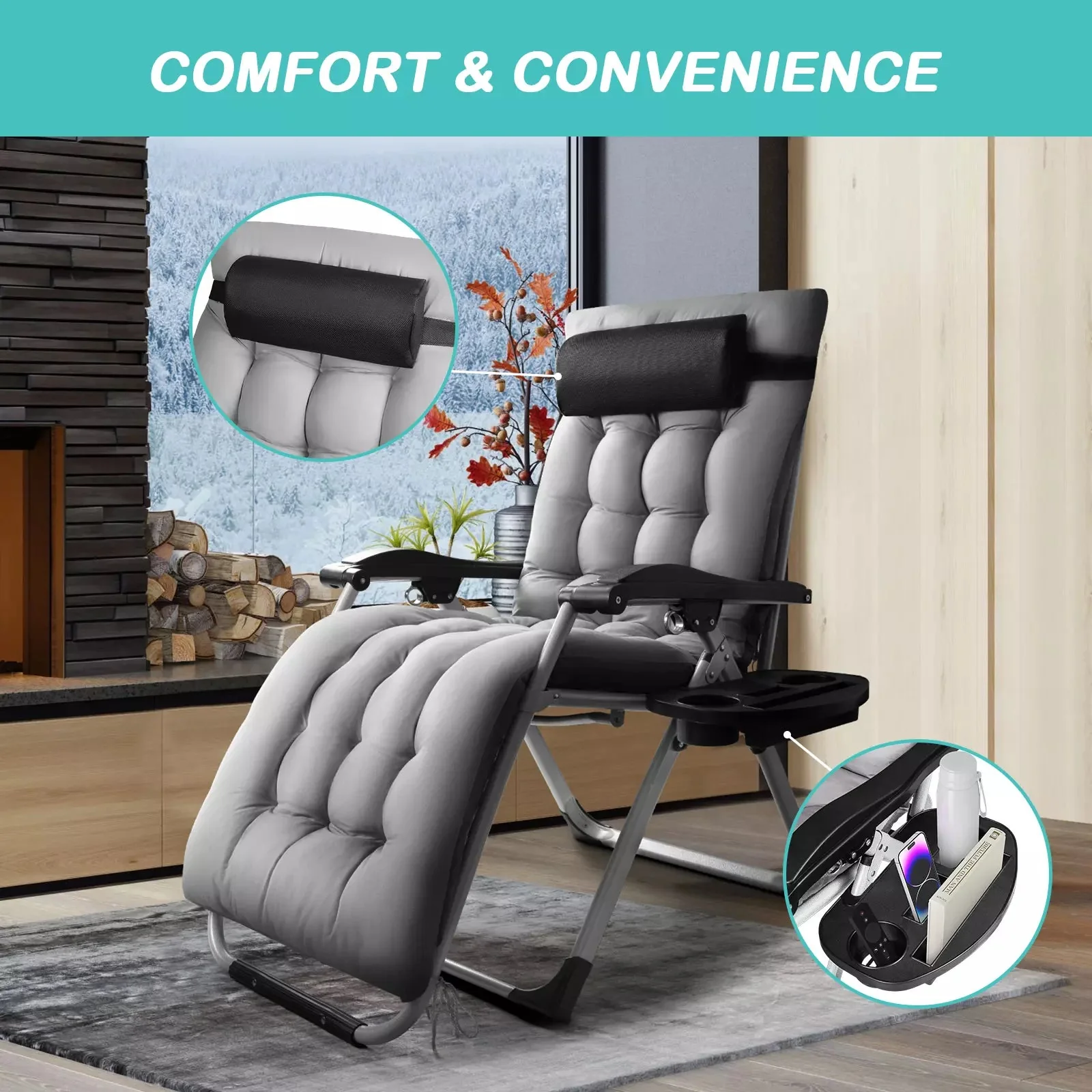 VITESSE Zero Gravity Chair,Adjustable Folding Reclining Lounge Chair - Image 5