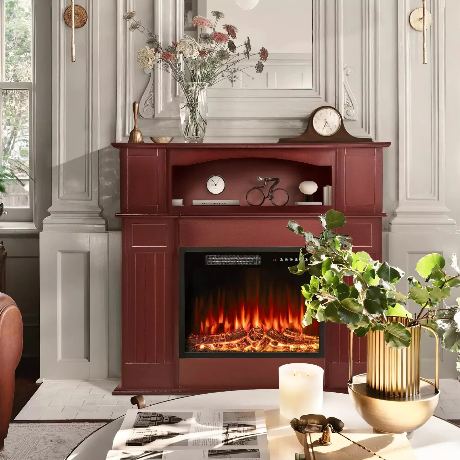 Waleaf 43" Electric Fireplace with Mantel, 23 inch Electric Fireplace Insert - Image 11